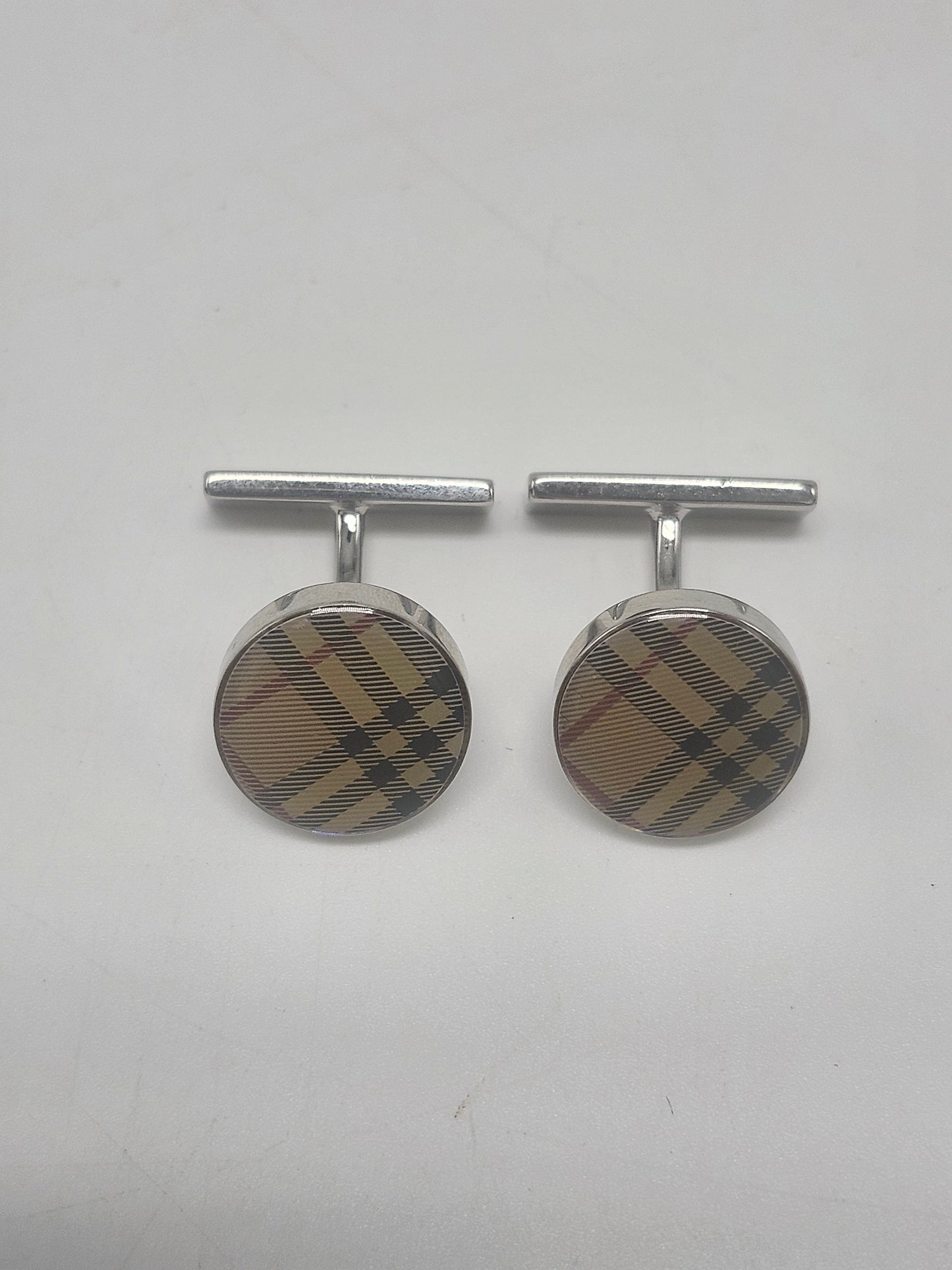 -Burberry- Nova Check Cufflinks