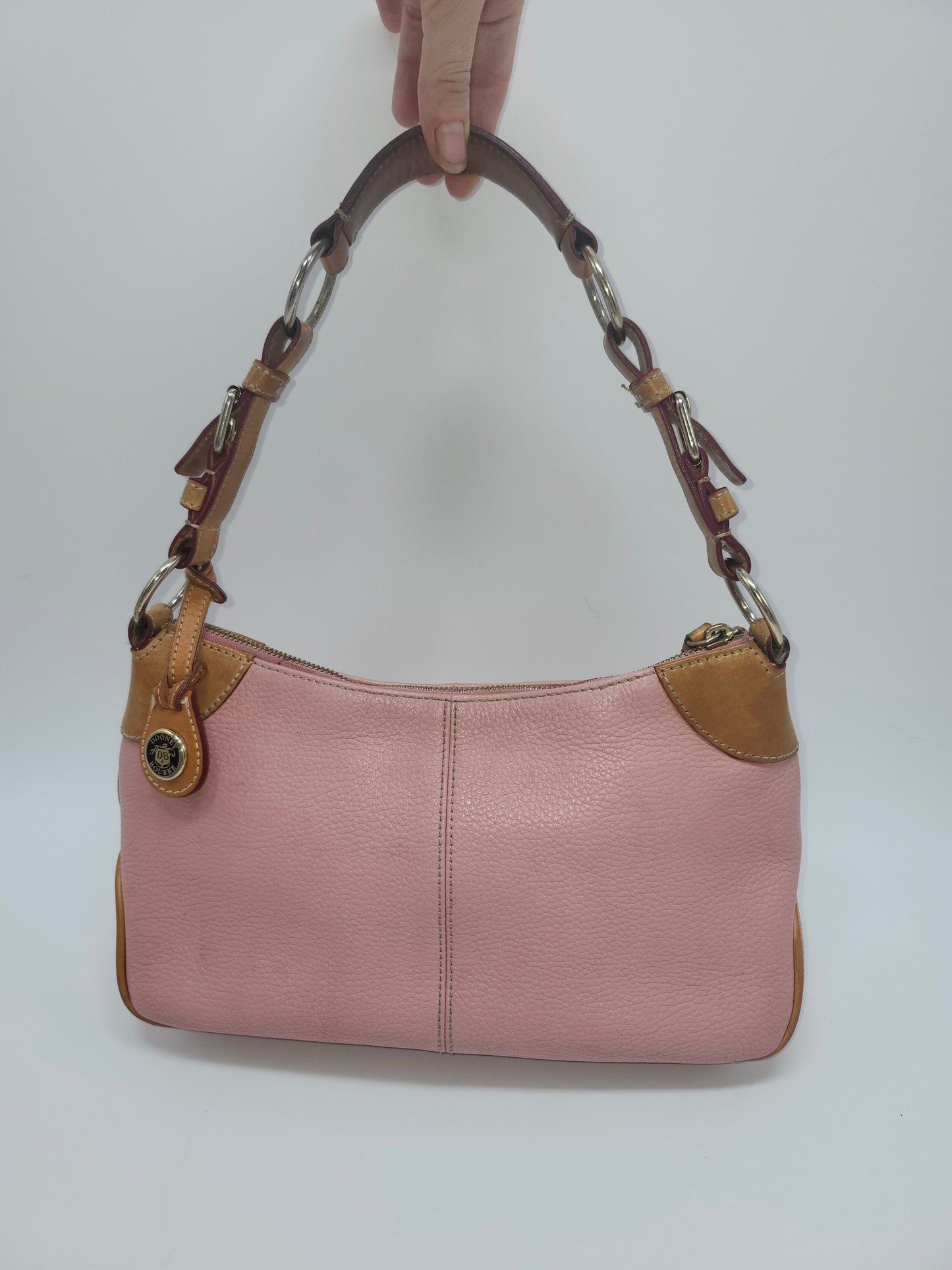 *Vintage* Dooney & Bourke Pink Leather Hobo Shoulder Bag w/ Wallet