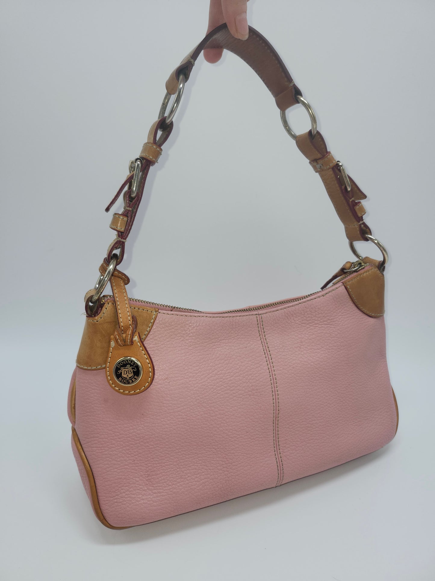 *Vintage* Dooney & Bourke Pink Leather Hobo Shoulder Bag w/ Wallet