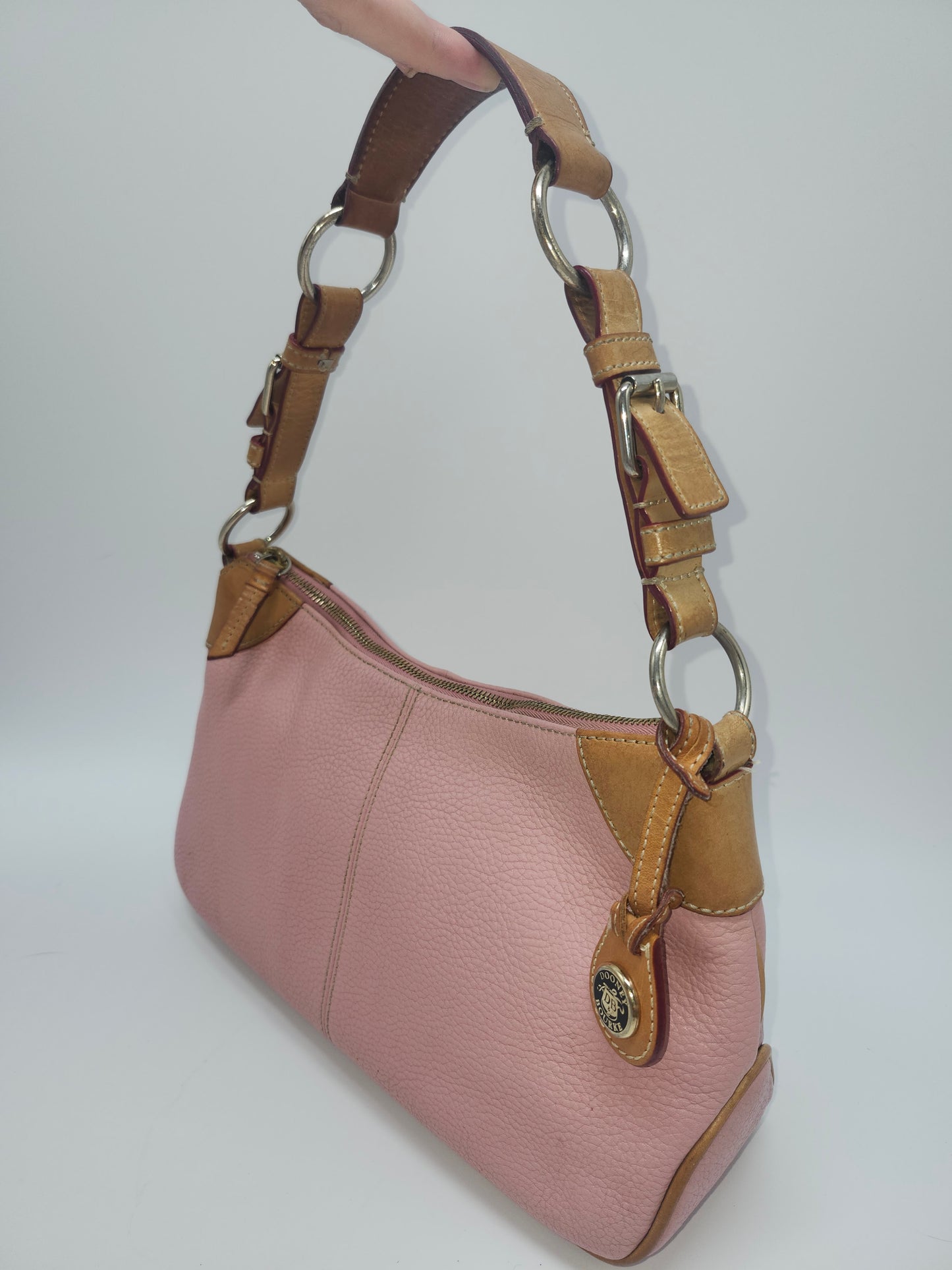 *Vintage* Dooney & Bourke Pink Leather Hobo Shoulder Bag w/ Wallet