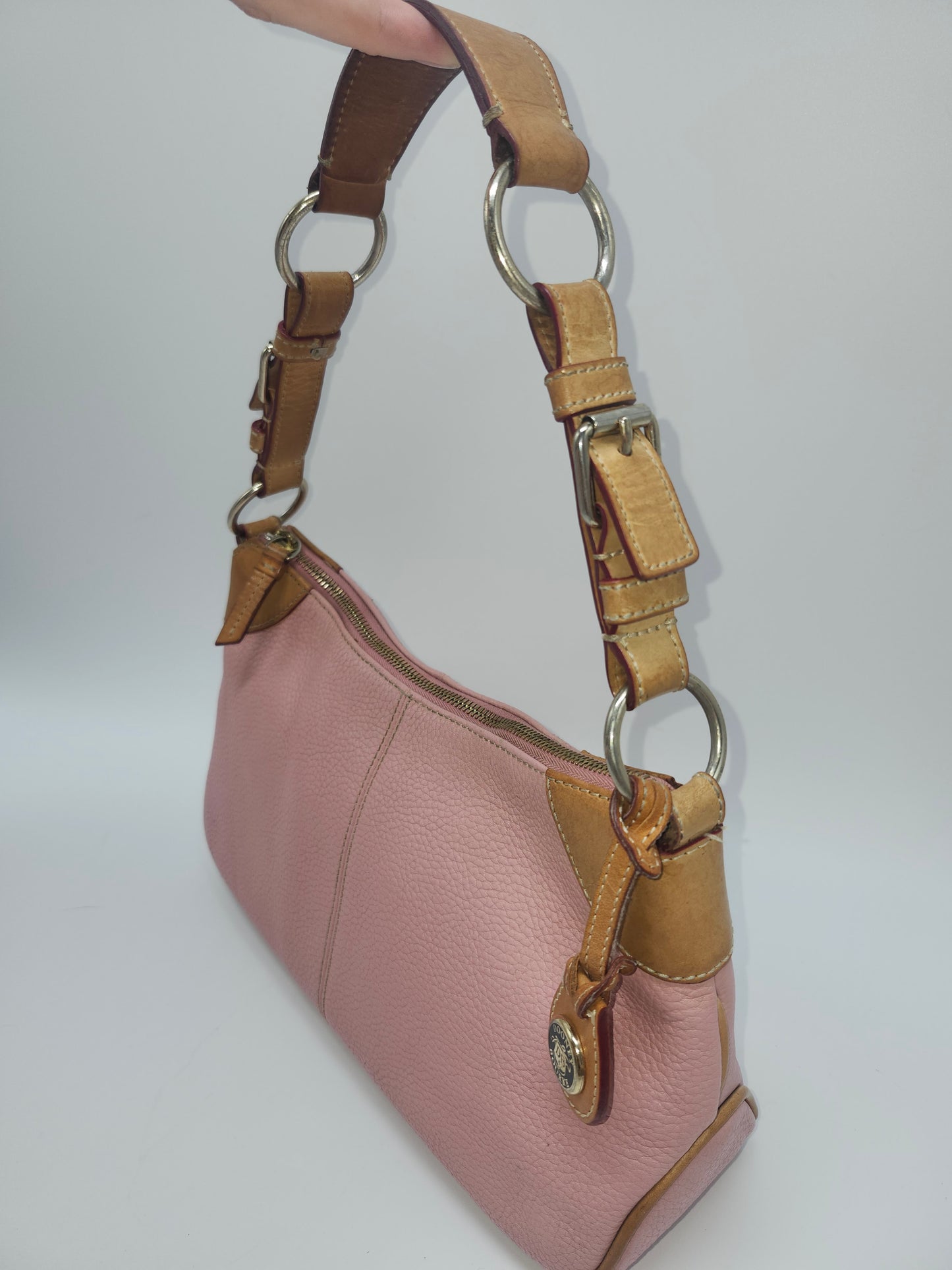 *Vintage* Dooney & Bourke Pink Leather Hobo Shoulder Bag w/ Wallet