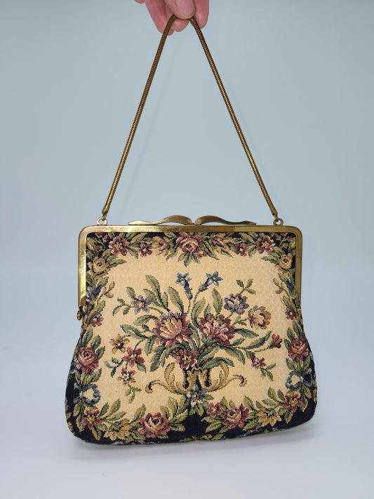 Vintage Maison Blanche Tapestry Purse Made in West Germany