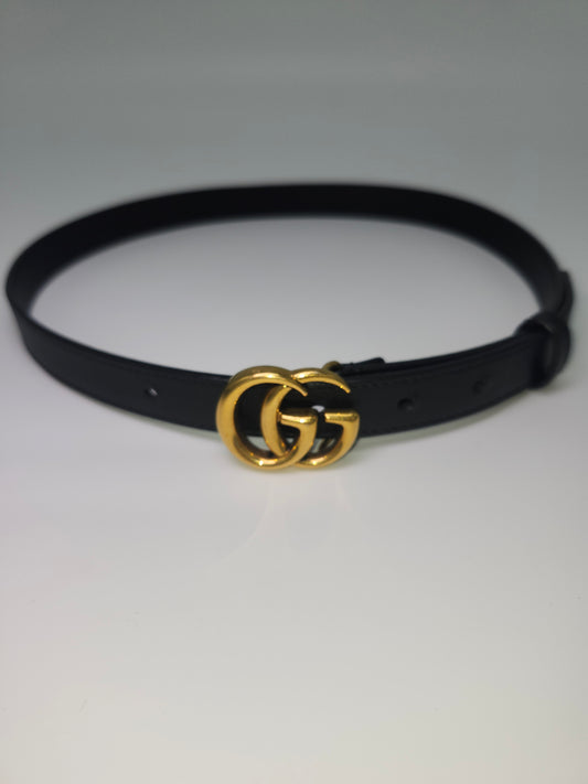Gucci Marmont Small Black Leather Belt Size Small