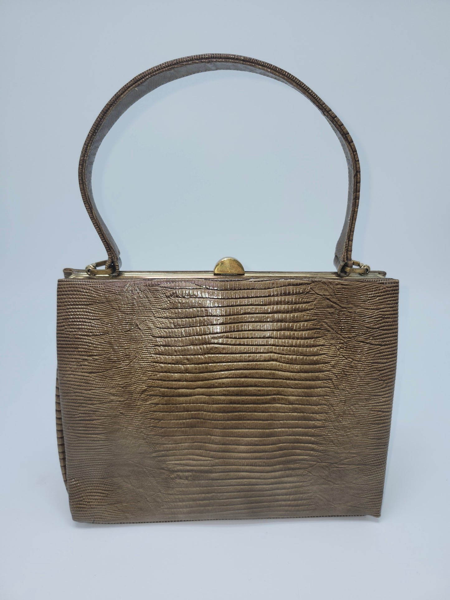 1950s Green Lizard Skin Embossed Leather Purse