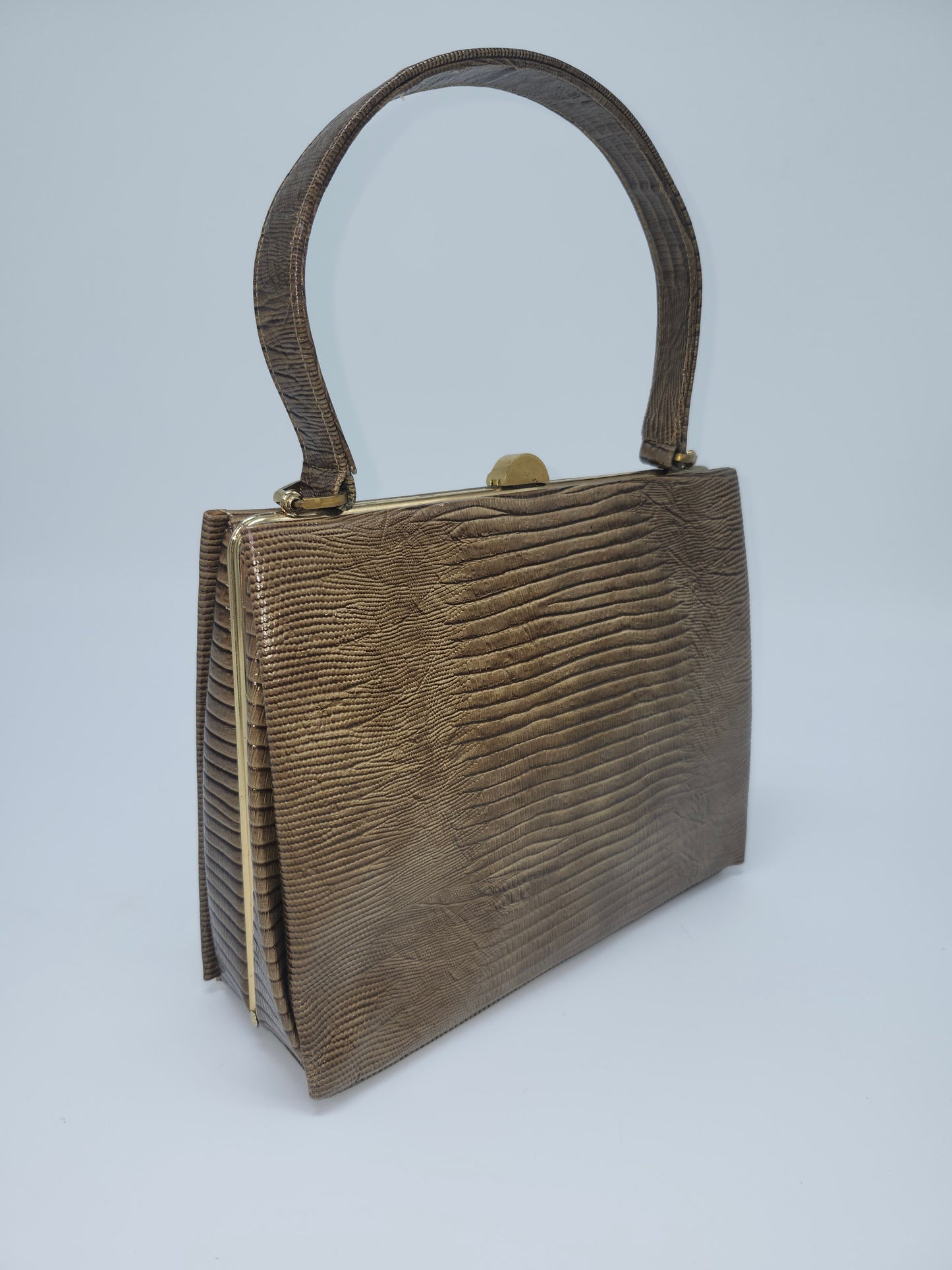 1950s Green Lizard Skin Embossed Leather Purse