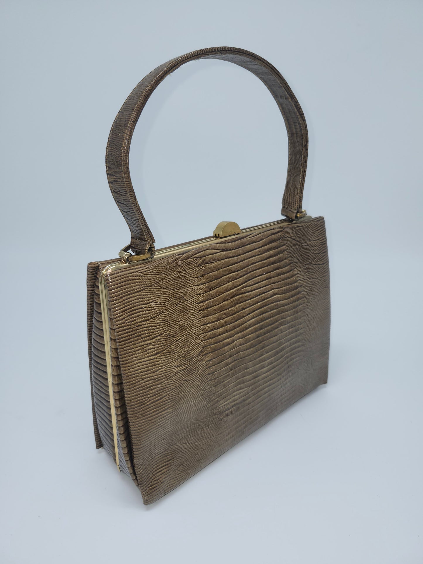 1950s Green Lizard Skin Embossed Leather Purse