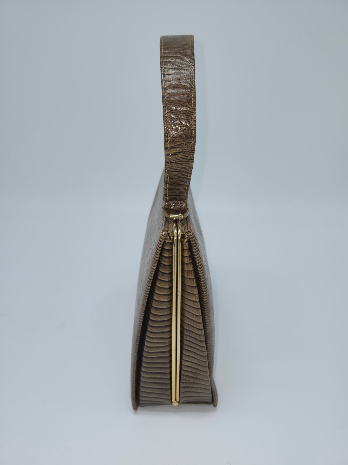1950s Green Lizard Skin Embossed Leather Purse