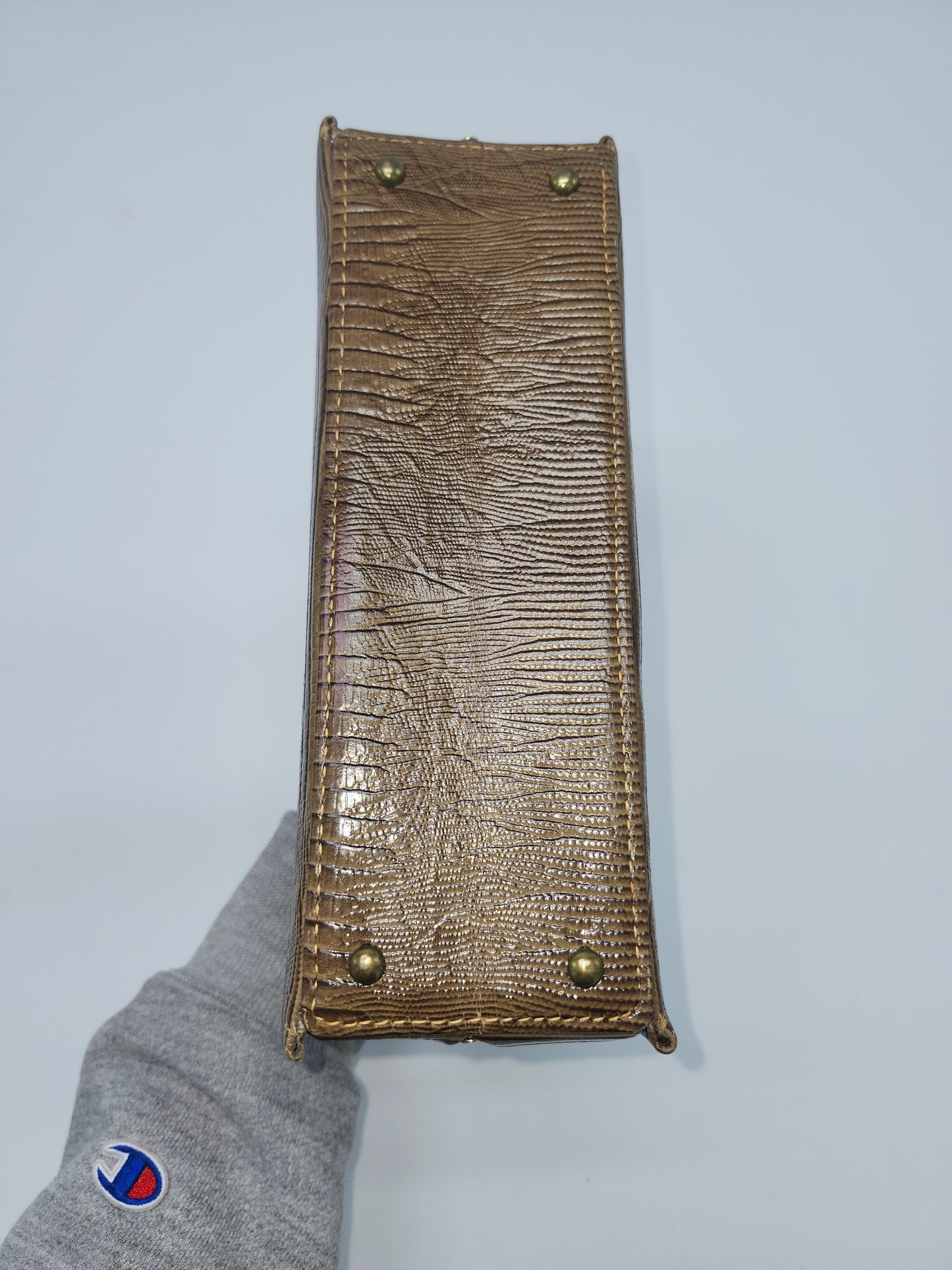 1950s Green Lizard Skin Embossed Leather Purse