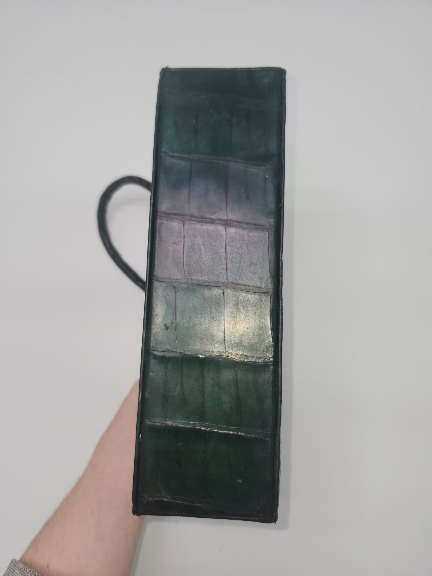 1950s Green Caiman Crocodile Leather Purse