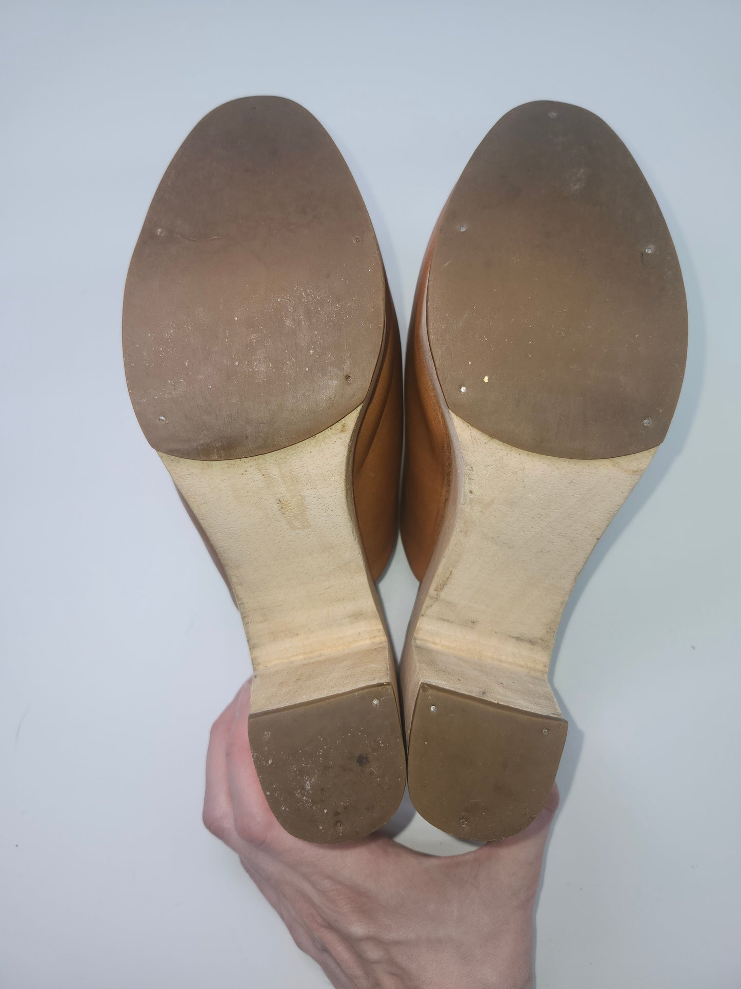 *NEW* Rachel Comey Honey Brown Leather Wooden Clogs Size 7