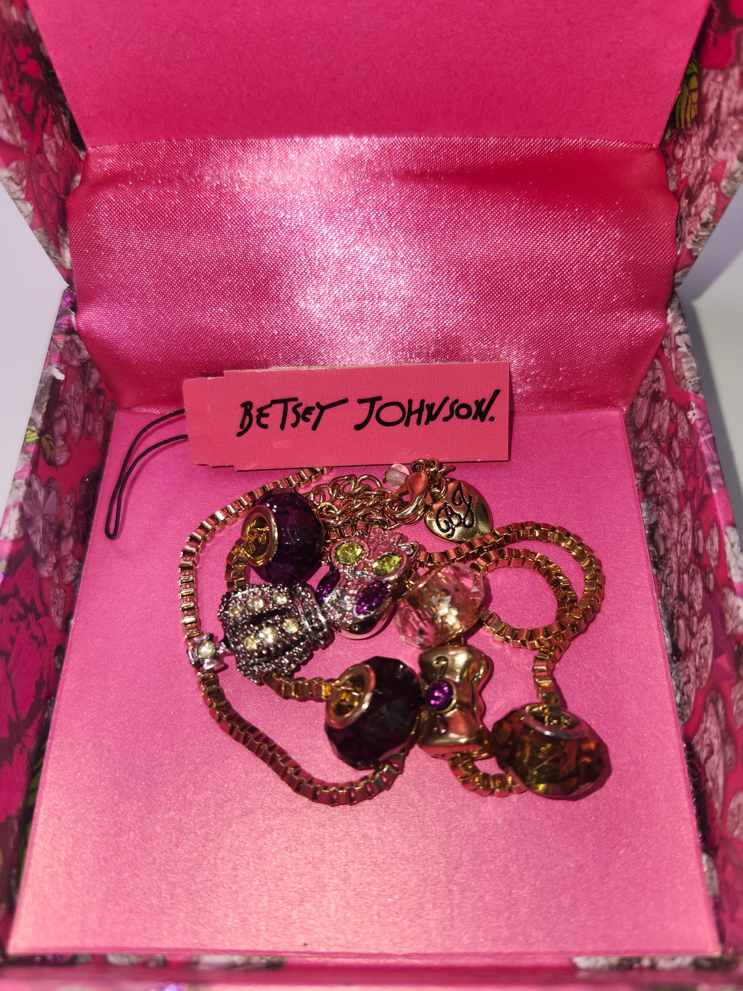 *Y2K* Betsey Johnson Statement Charm Necklace IOB NWT