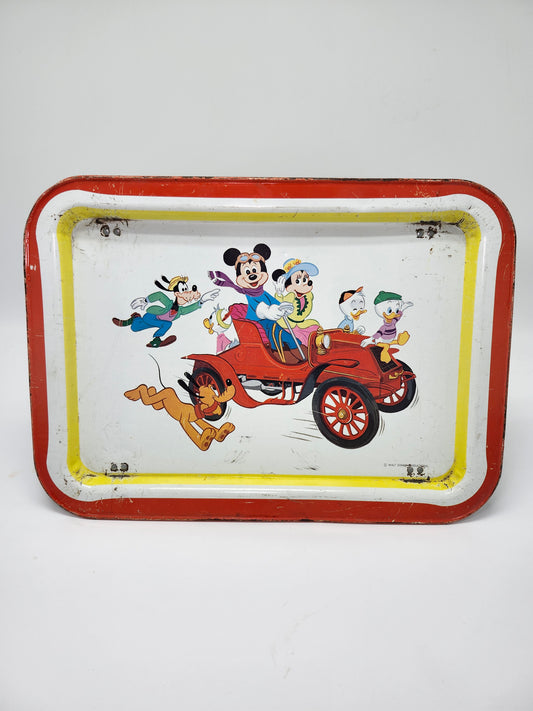 1968 DISNEY Folding Metal TV Tray with Mickey & Friends