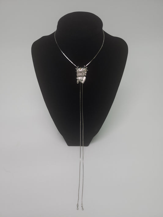 Betty Boop Vintage Silver Bolo Tie Necklace