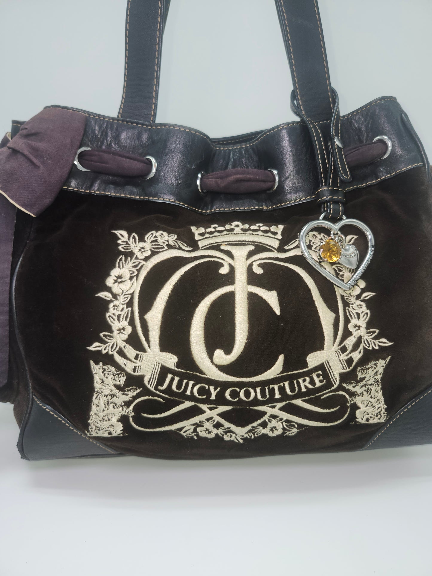 *NEW* Juicy Couture Day Dreamer Y2K Plush Velour Brown Embroidered Purse