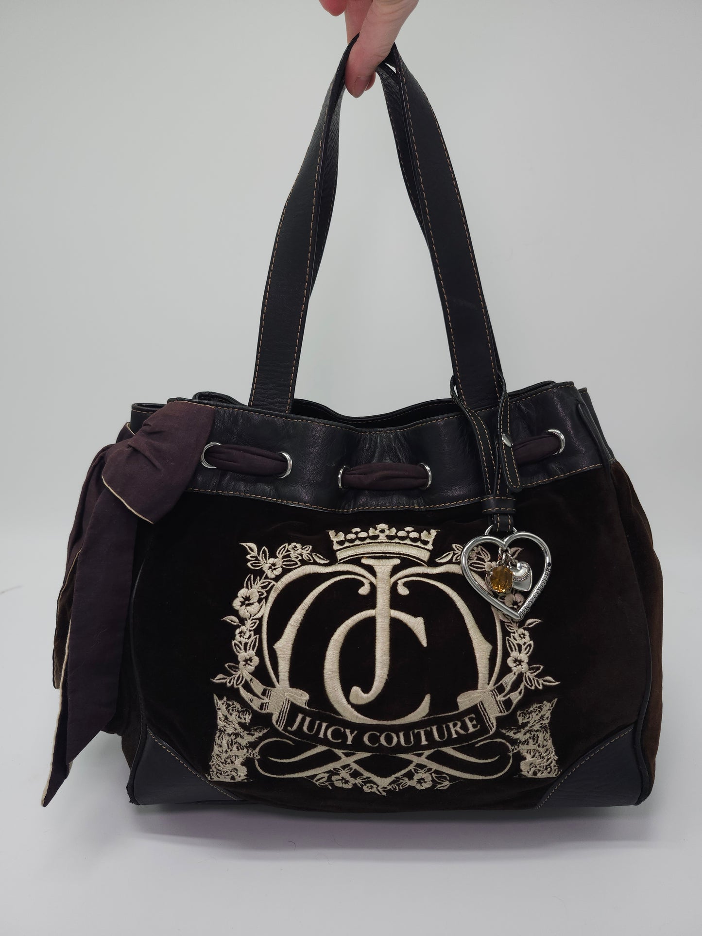 *NEW* Juicy Couture Day Dreamer Y2K Plush Velour Brown Embroidered Purse
