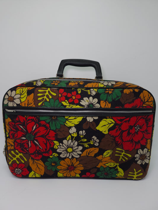 1960s Flower Power Print Luggage Made in Japan