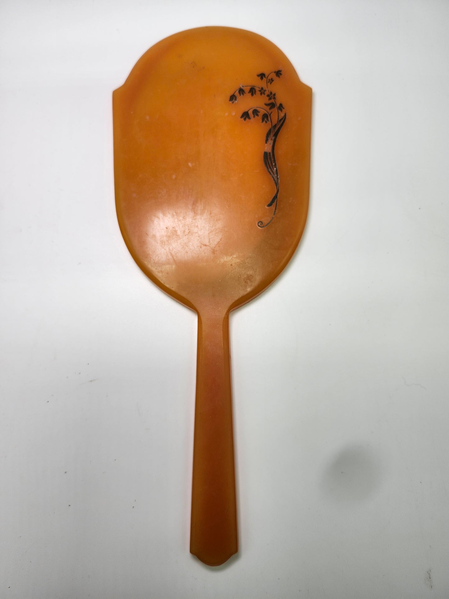 1930s Art Deco Bakelite Bevel Cut Hand Mirror by Dupont