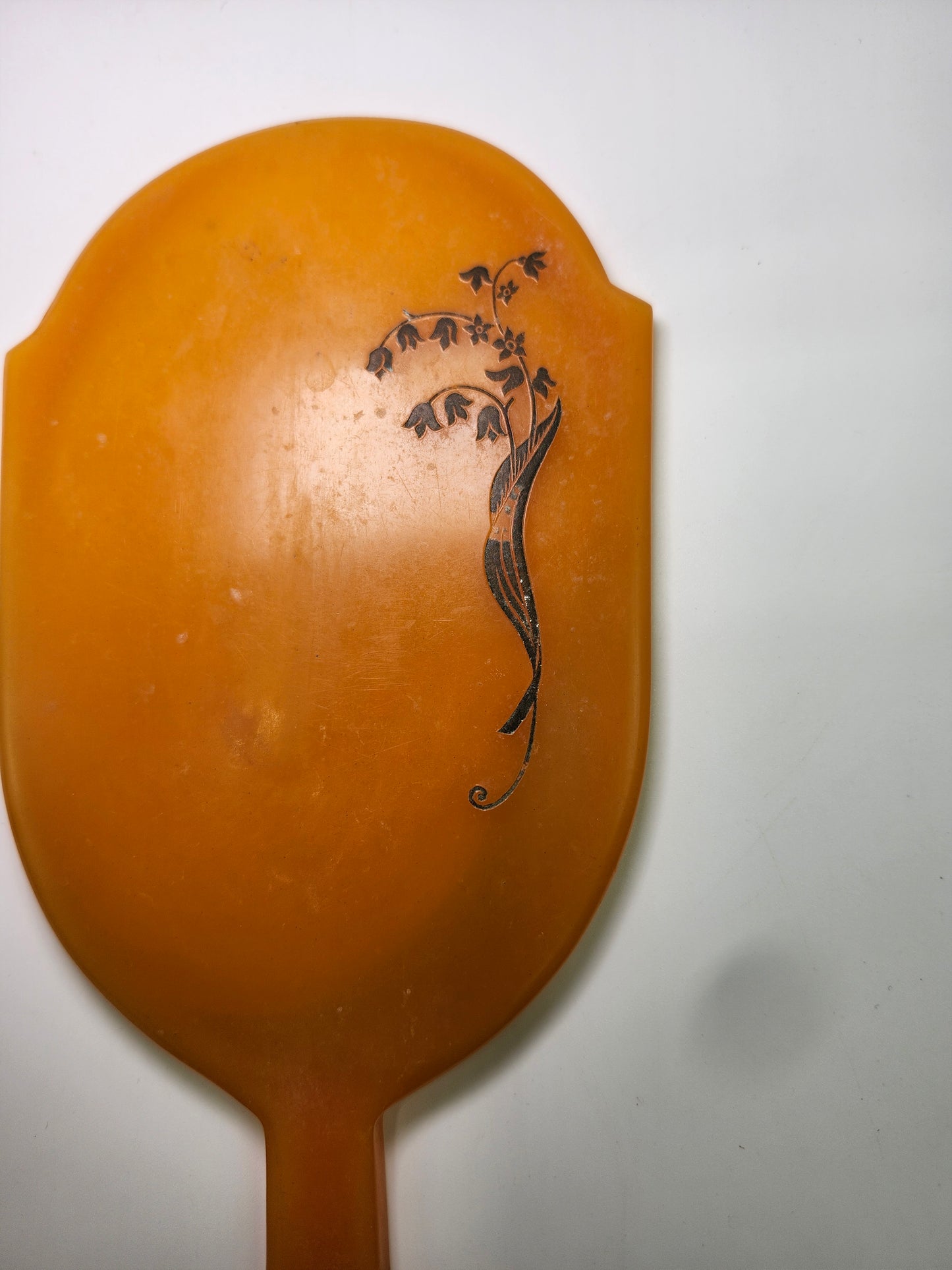 1930s Art Deco Bakelite Bevel Cut Hand Mirror by Dupont