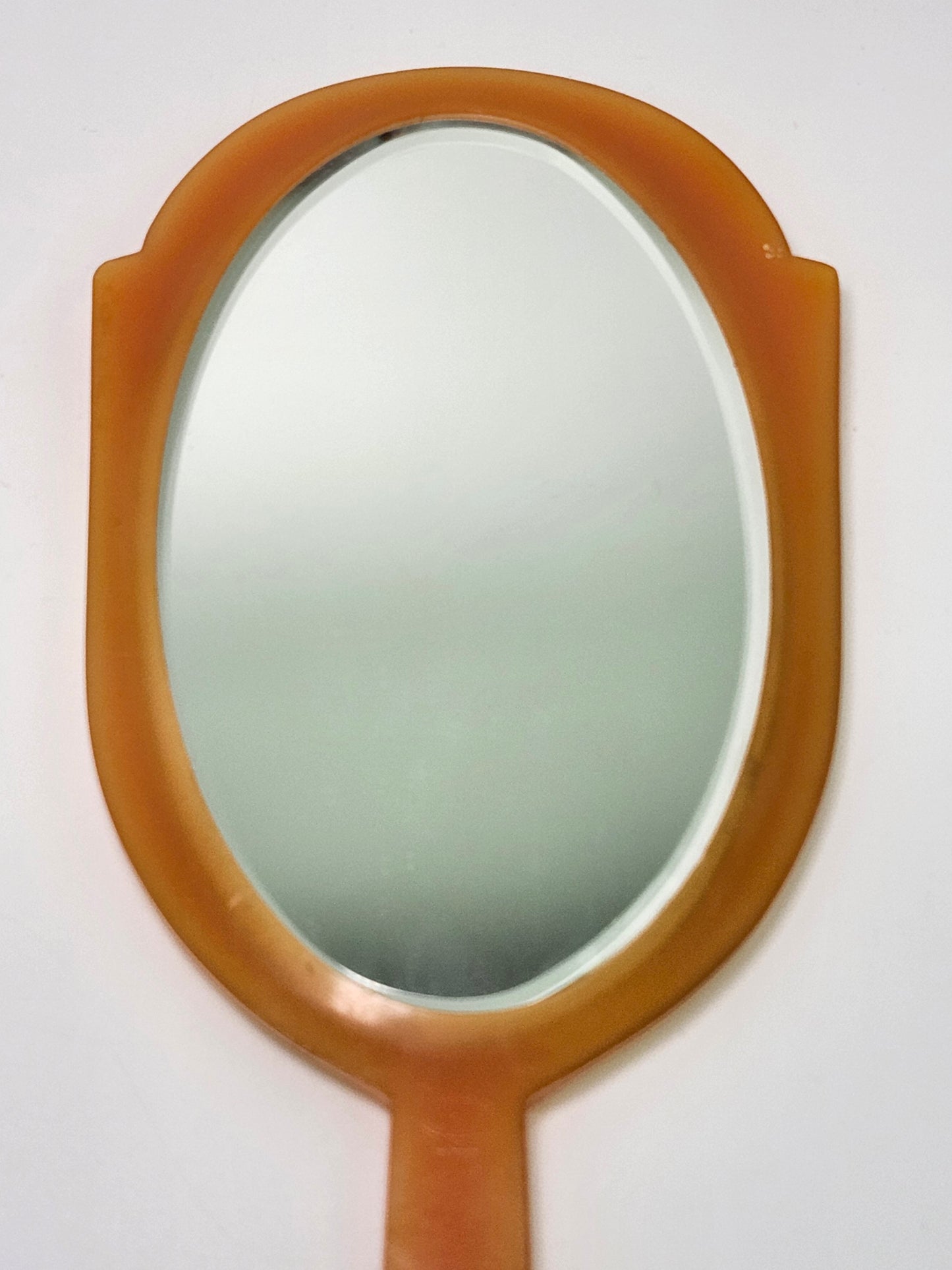 1930s Art Deco Bakelite Bevel Cut Hand Mirror by Dupont