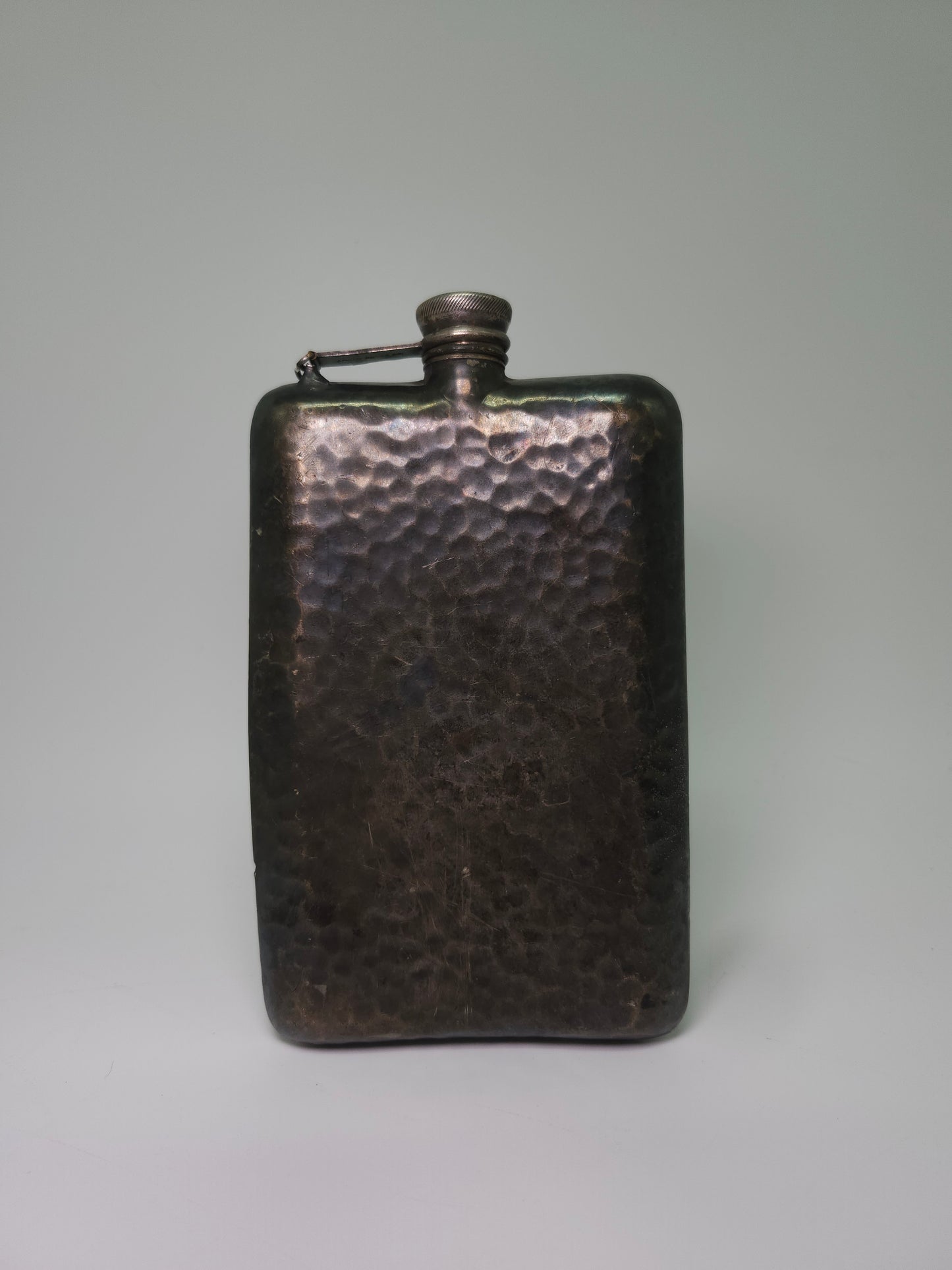 1920s Art Deco Hammered Apollo Silver Co. Flask