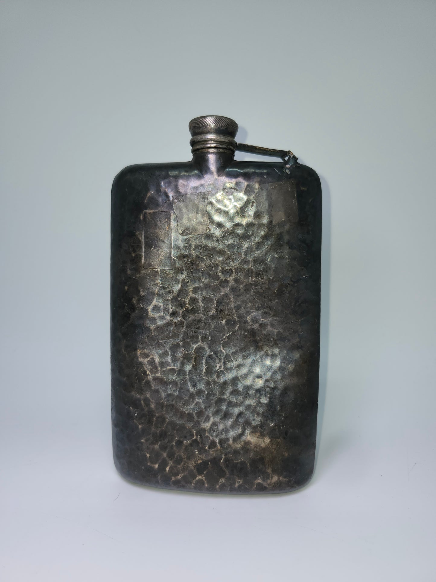 1920s Art Deco Hammered Apollo Silver Co. Flask