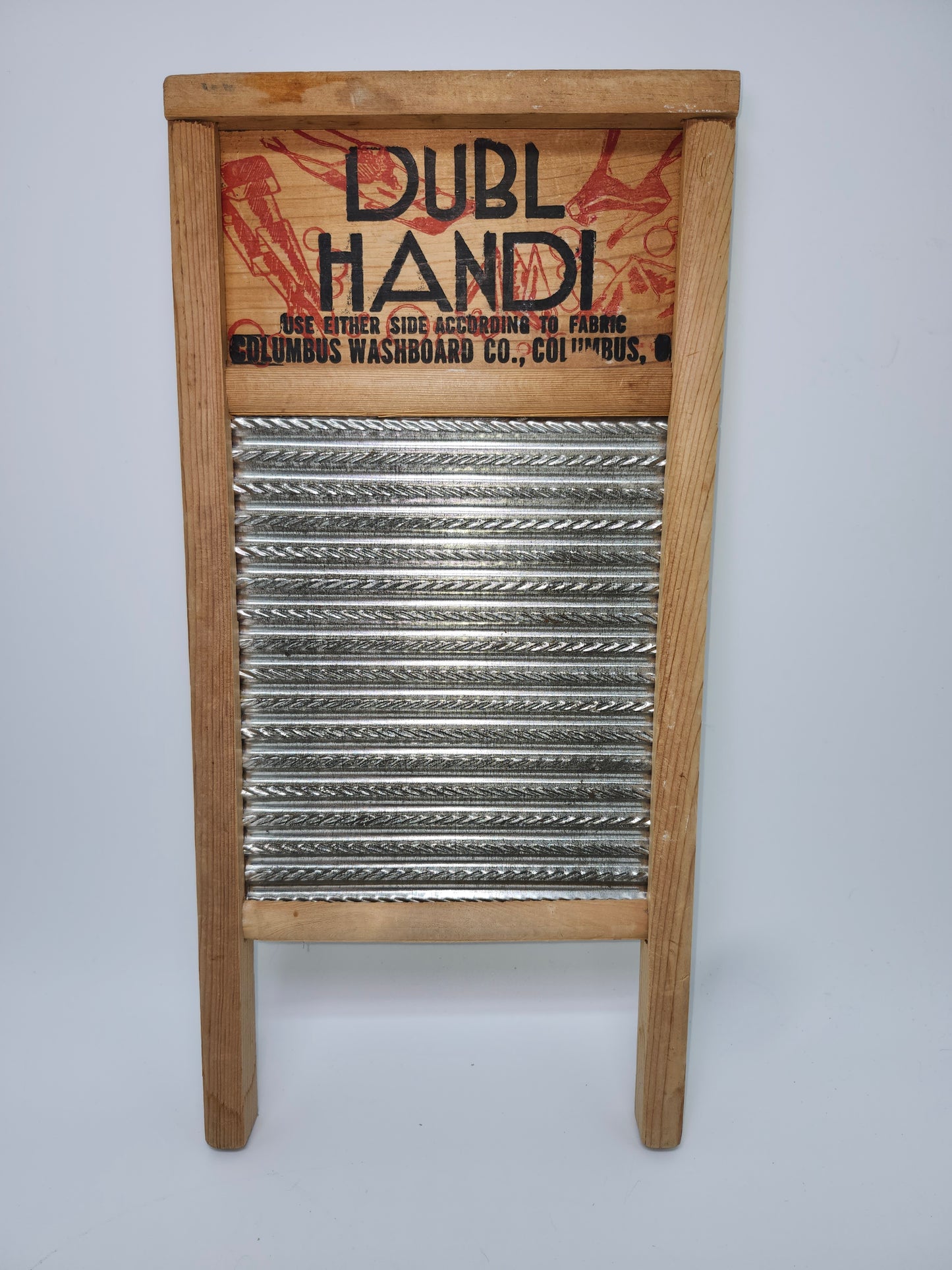 1940s Farmhouse Washboard "Dubl-Handi" by Columbus Washboard Co.