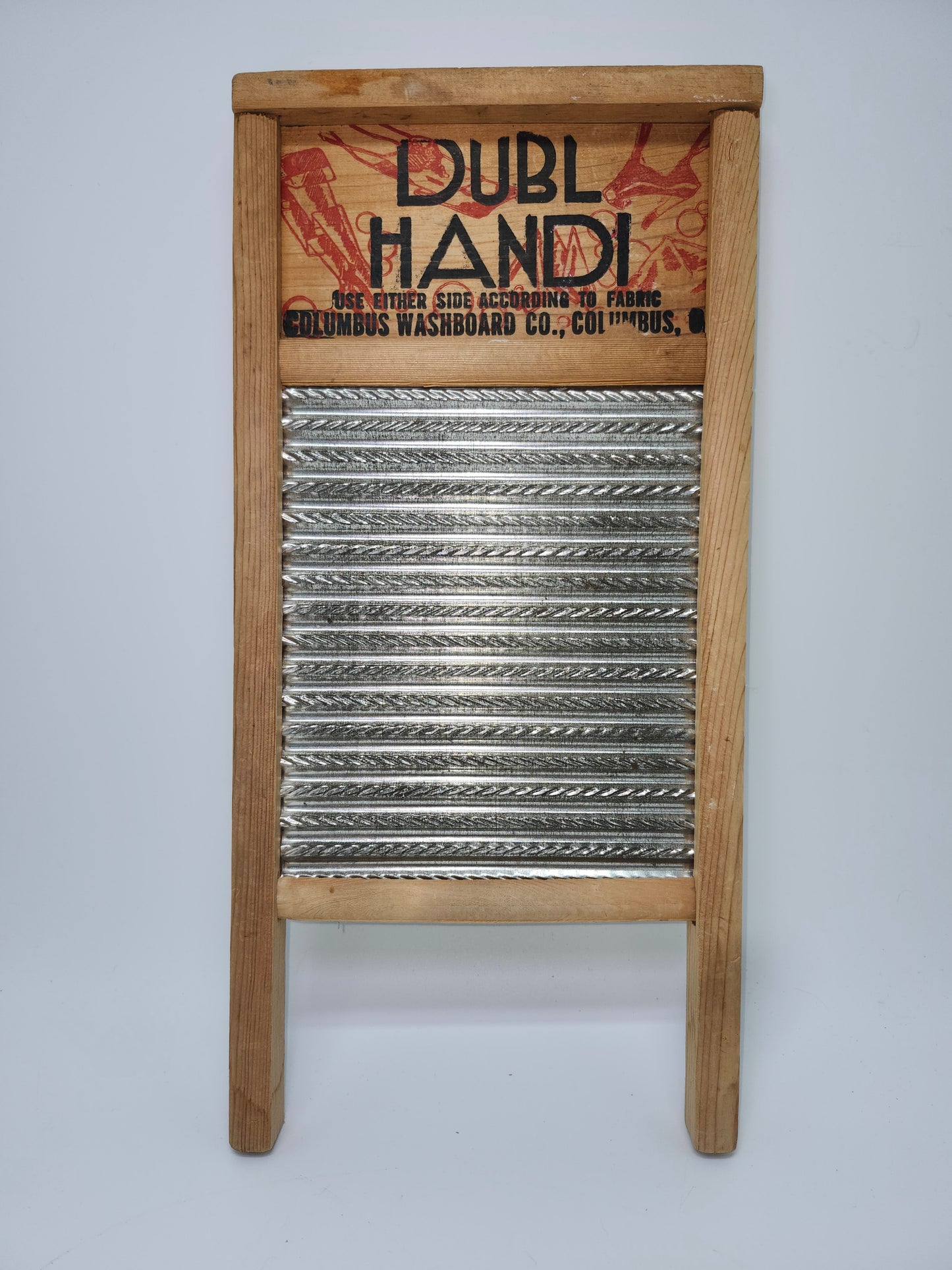 1940s Farmhouse Washboard "Dubl-Handi" by Columbus Washboard Co.
