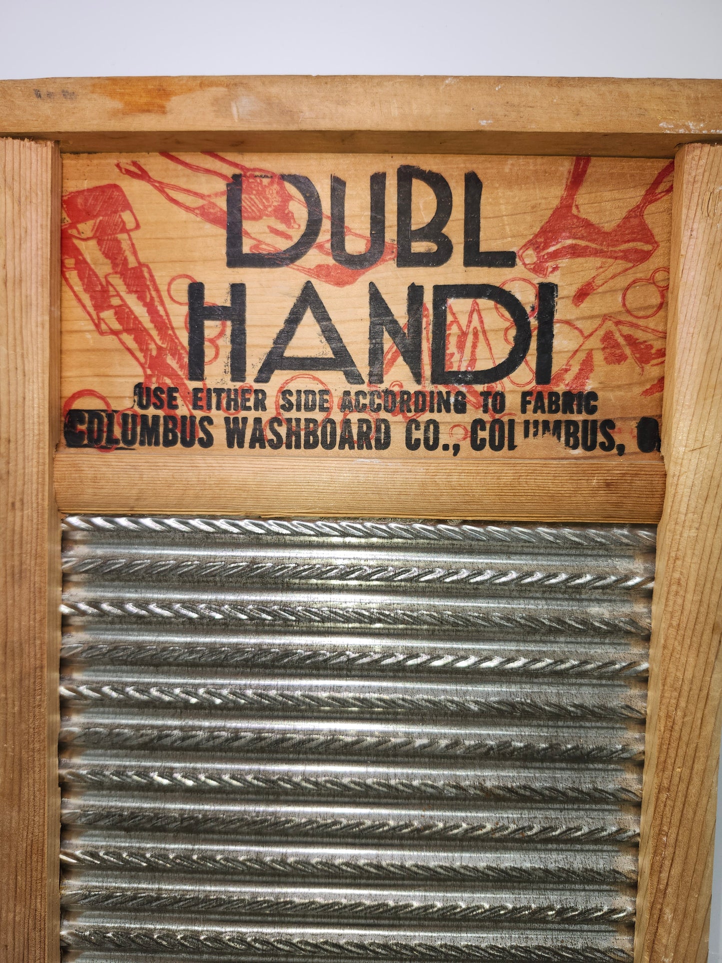 1940s Farmhouse Washboard "Dubl-Handi" by Columbus Washboard Co.