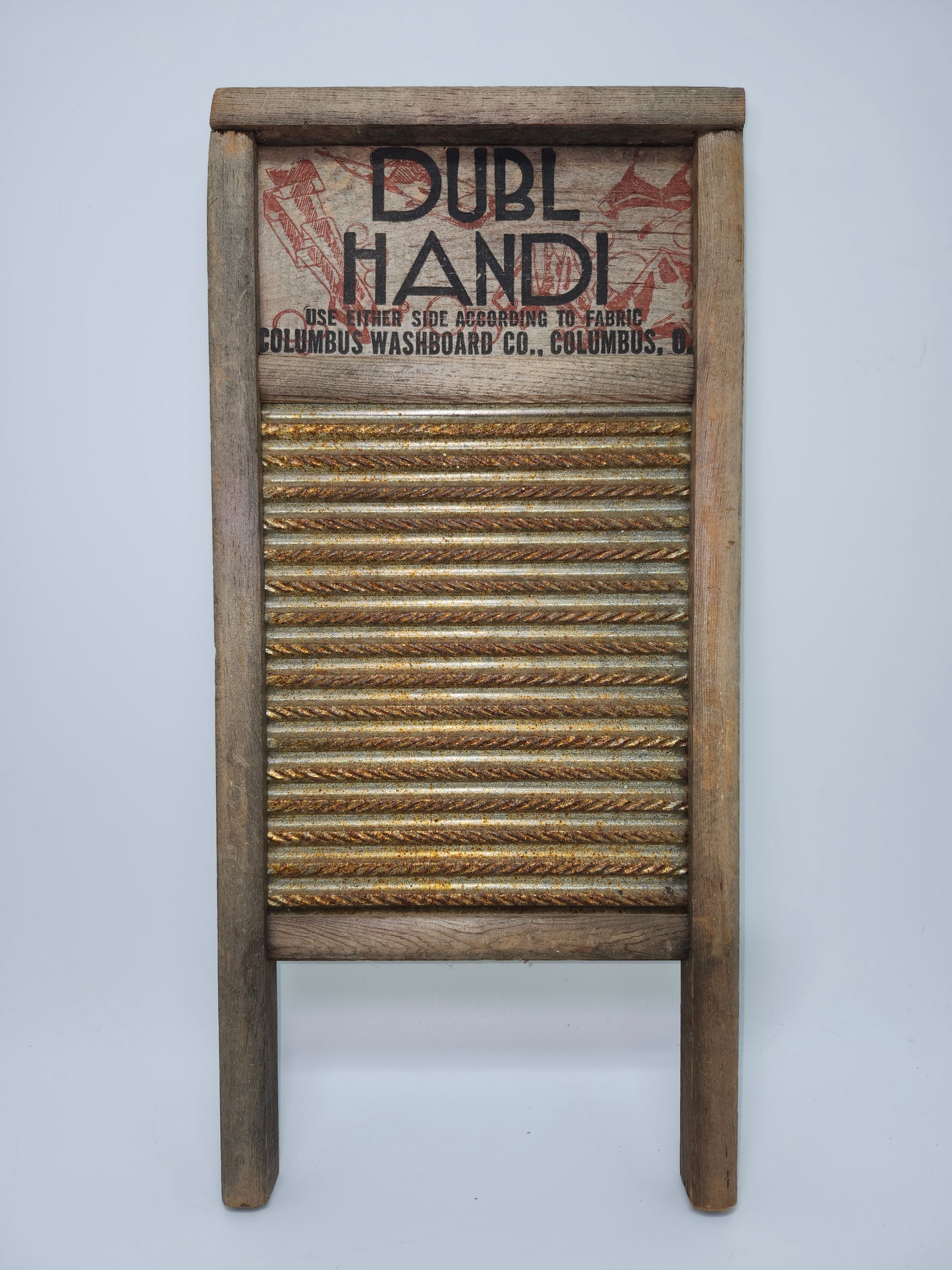 1940s Farmhouse Washboard "Dubl-Handi" by Columbus Washboard Co.