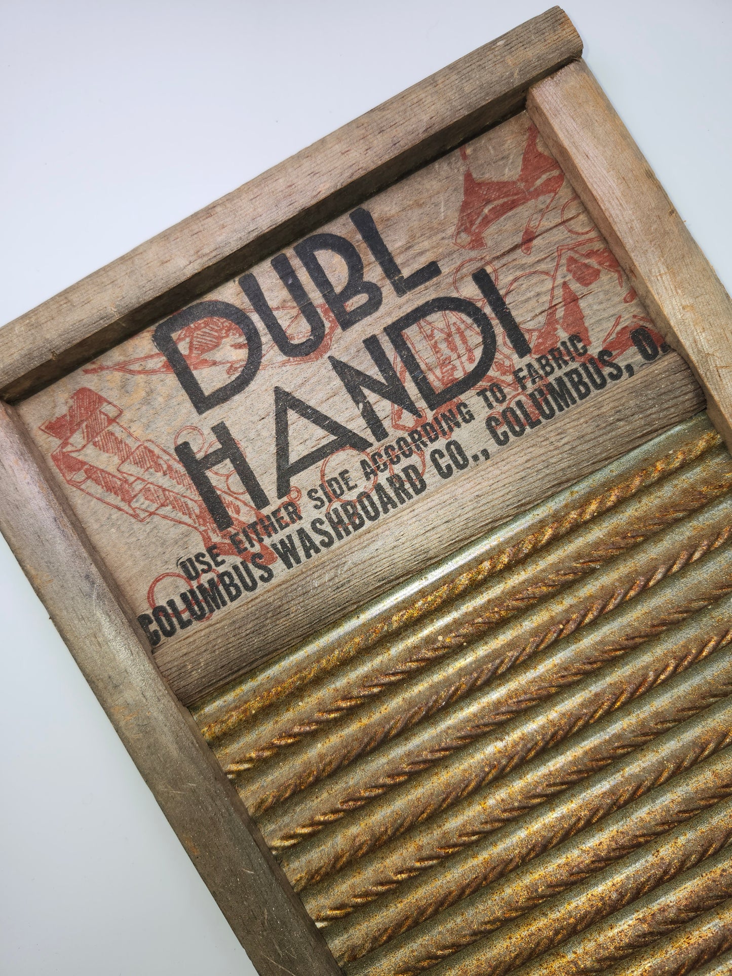 1940s Farmhouse Washboard "Dubl-Handi" by Columbus Washboard Co.