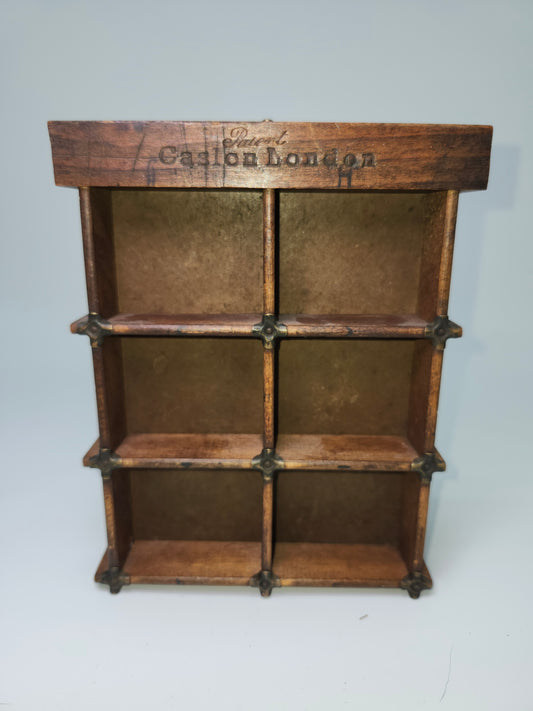 19th Century Custom Printing Tray Upcycled Trinket Shelf