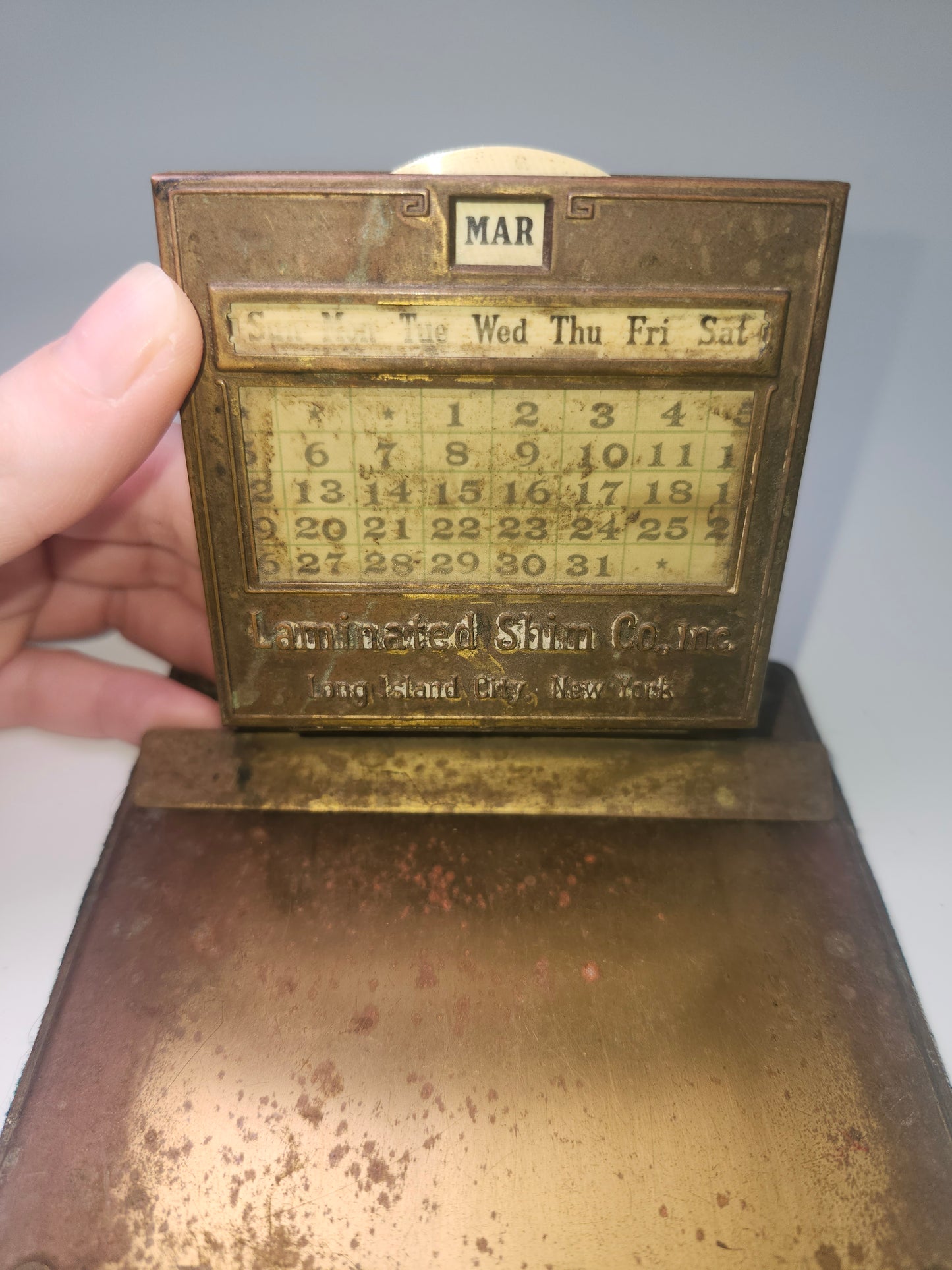 1917 Patented Brass Perpetual Calendar Clipboard