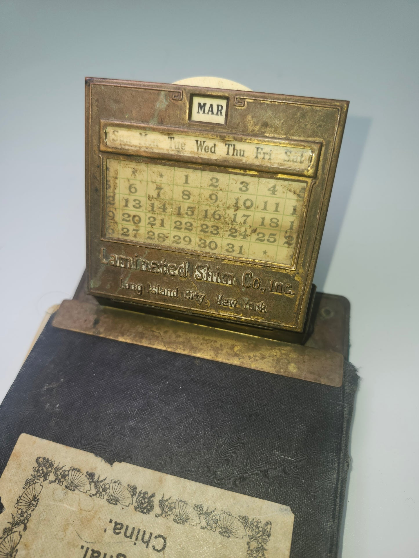 1917 Patented Brass Perpetual Calendar Clipboard