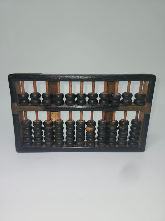Antique Dovetailed Chinese Abacus Made in Hong Kong