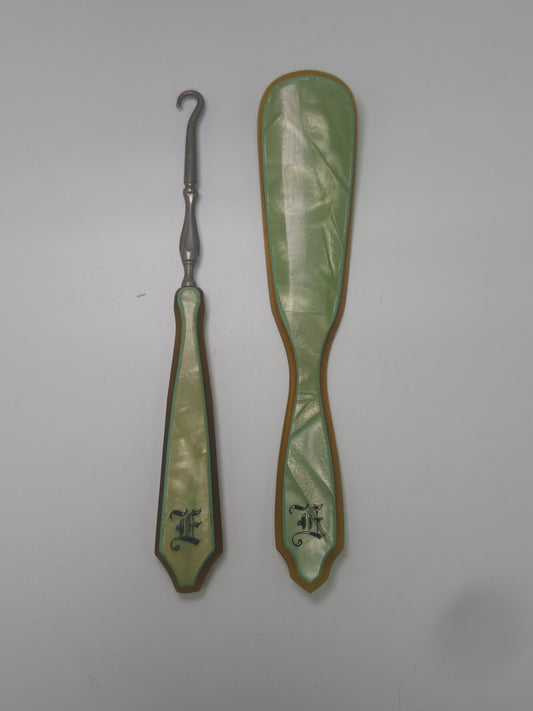 1930s Art Deco Lucite Ladies Shoe Hook & Button Lacing Tool
