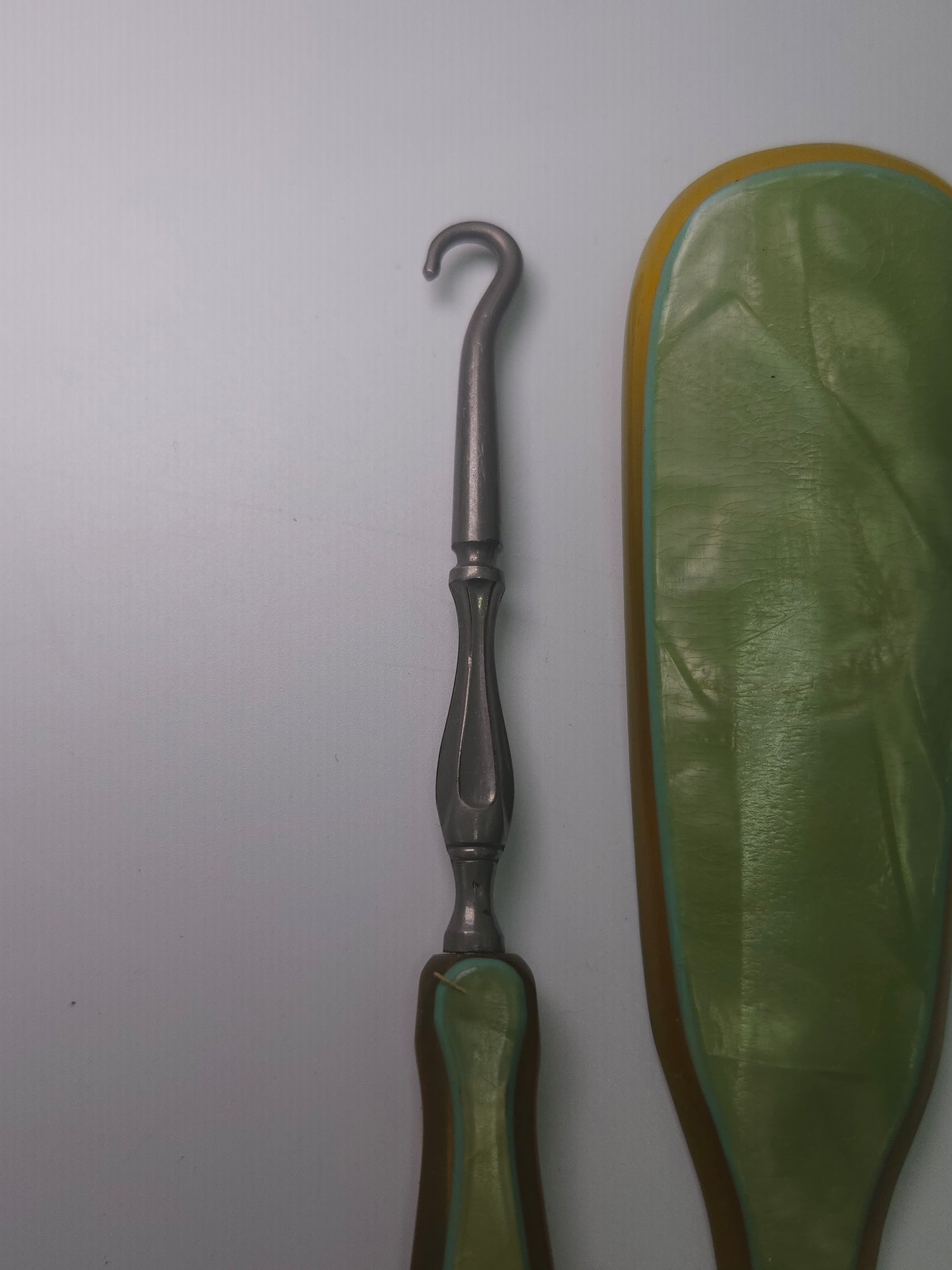1930s Art Deco Lucite Ladies Shoe Hook & Button Lacing Tool