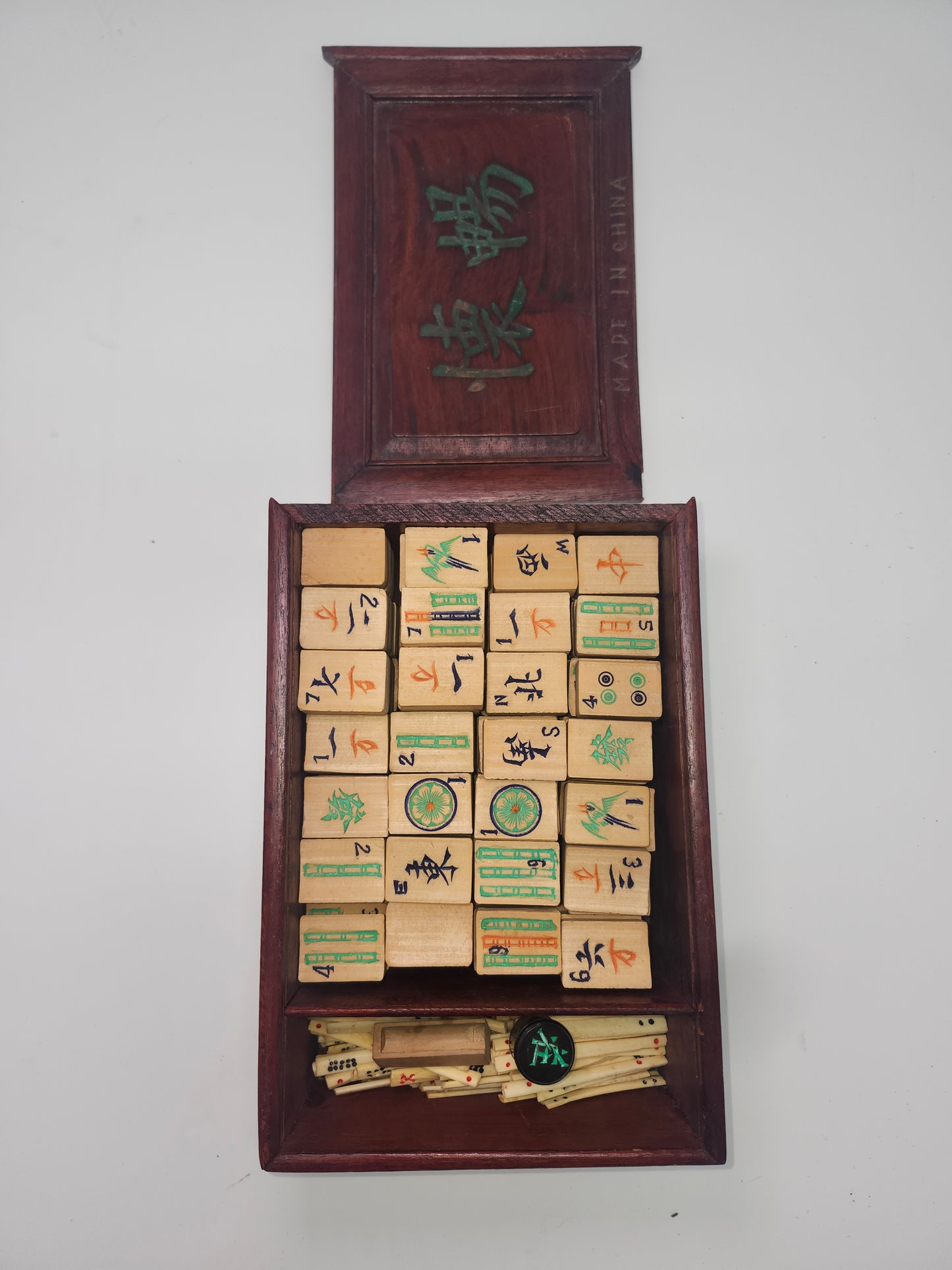 *1920s* Mah Jong Handmade Rosewood, Bone & Bamboo Set
