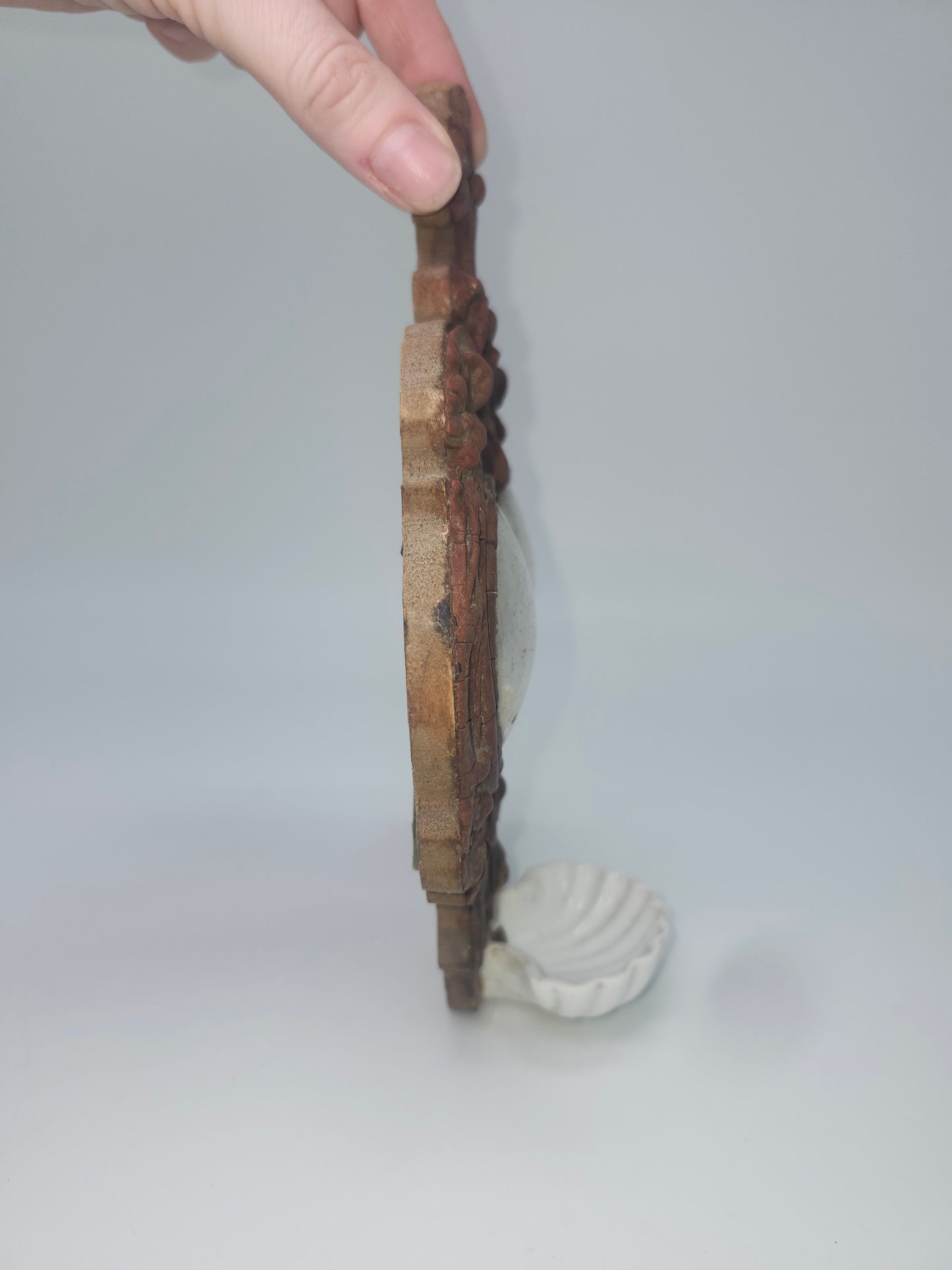 *1870s* Napoleon III Era Meerschaum Clay & Porcelain Holy Water Font