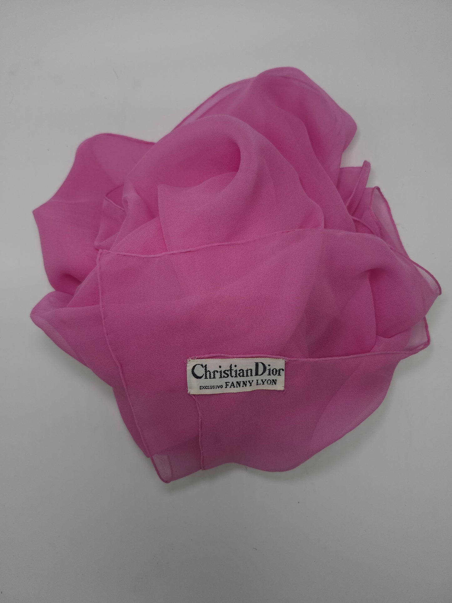 *Christian Dior* Vintage Pink Silk XXL Scarf