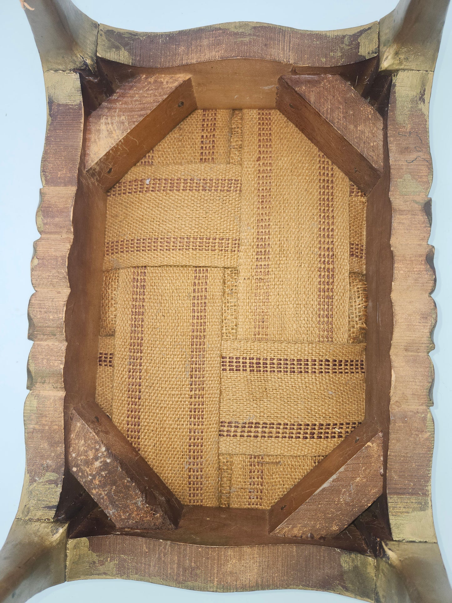 *Louis XV* Antique Carved Giltwood Footstool with Needlepoint Tapestry