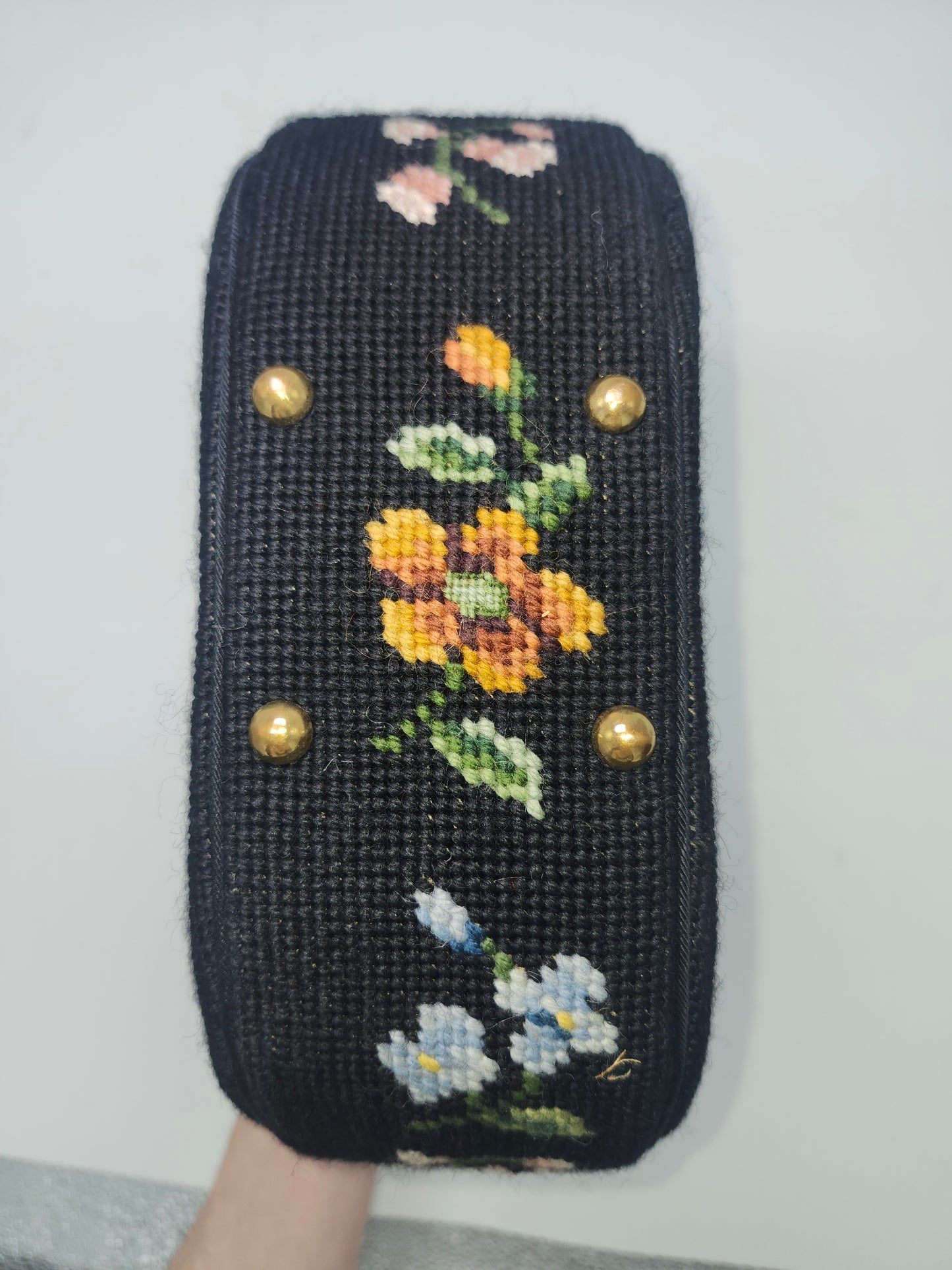 *Needle Point Tapestry* Vintage Purse with Floral Motif