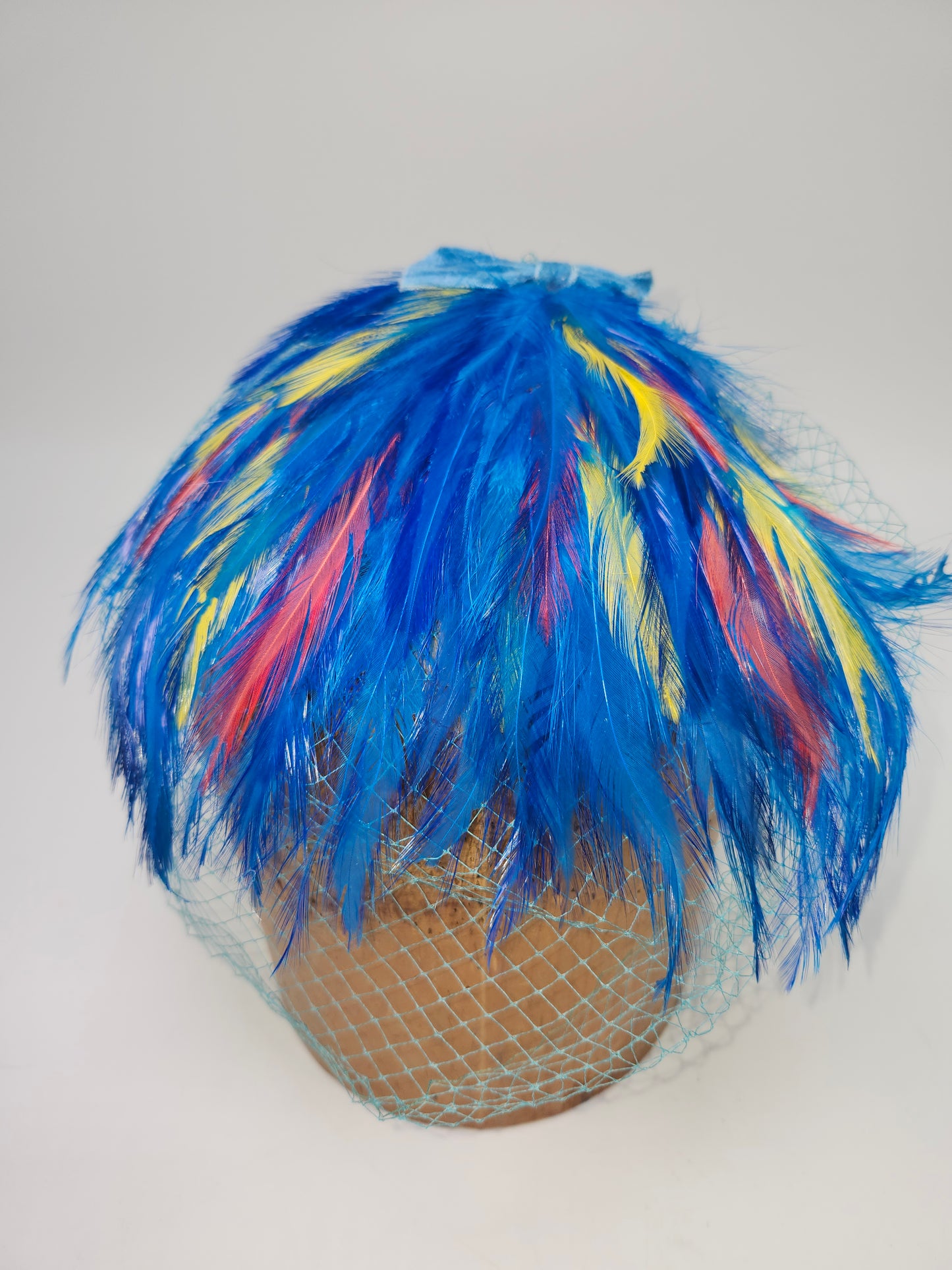 Art Deco Era Feather Mesh Headpiece / Fascinator