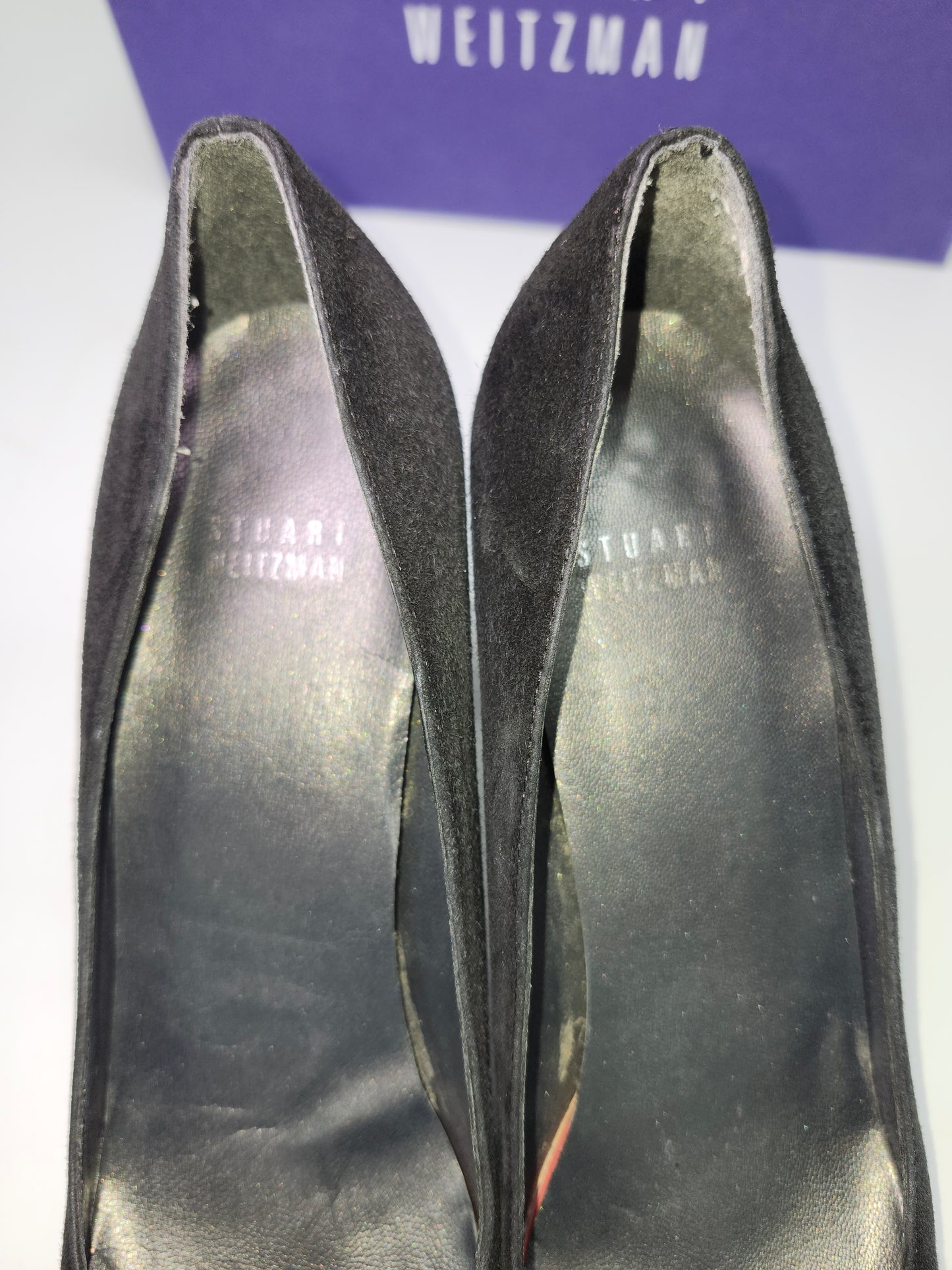 Stuart Weitzman Black Suede Block Heels *IOB* Size 9