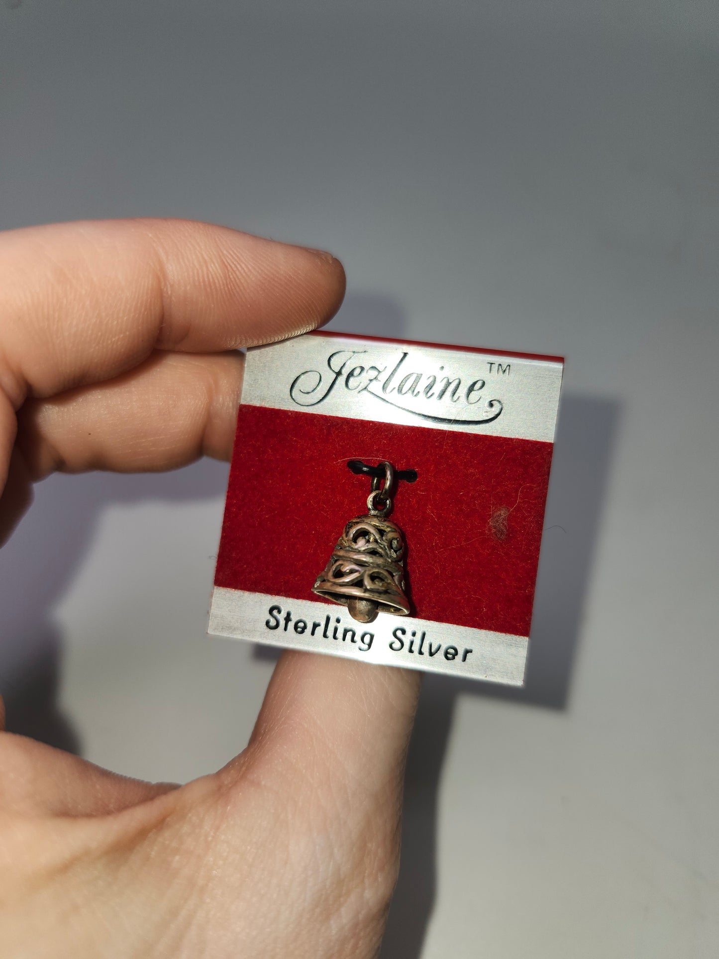 *925 Sterling* Filigree Ringing Bell Charm
