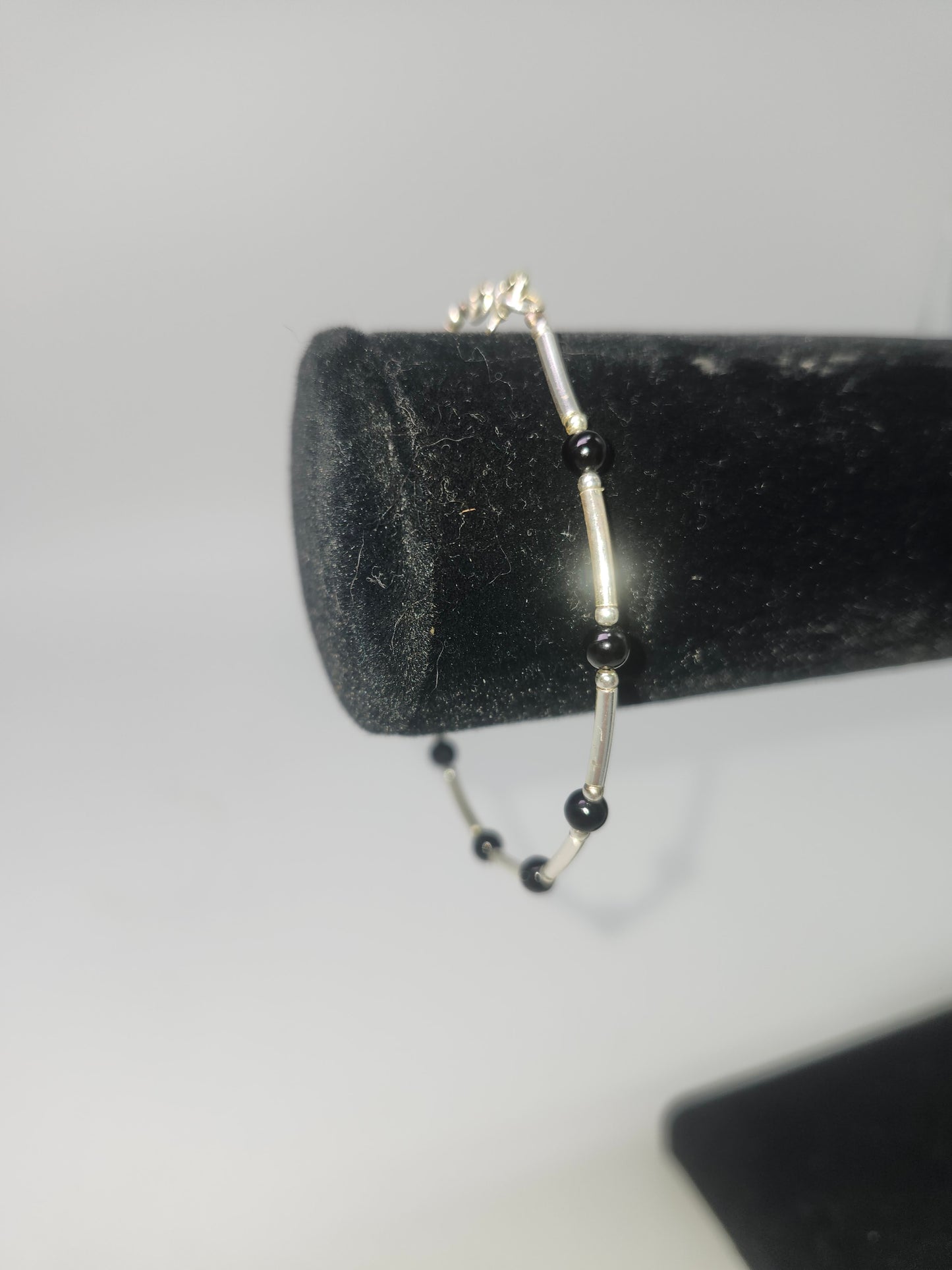 *925 Liquid Sterling* & Onyx Beaded Bracelet