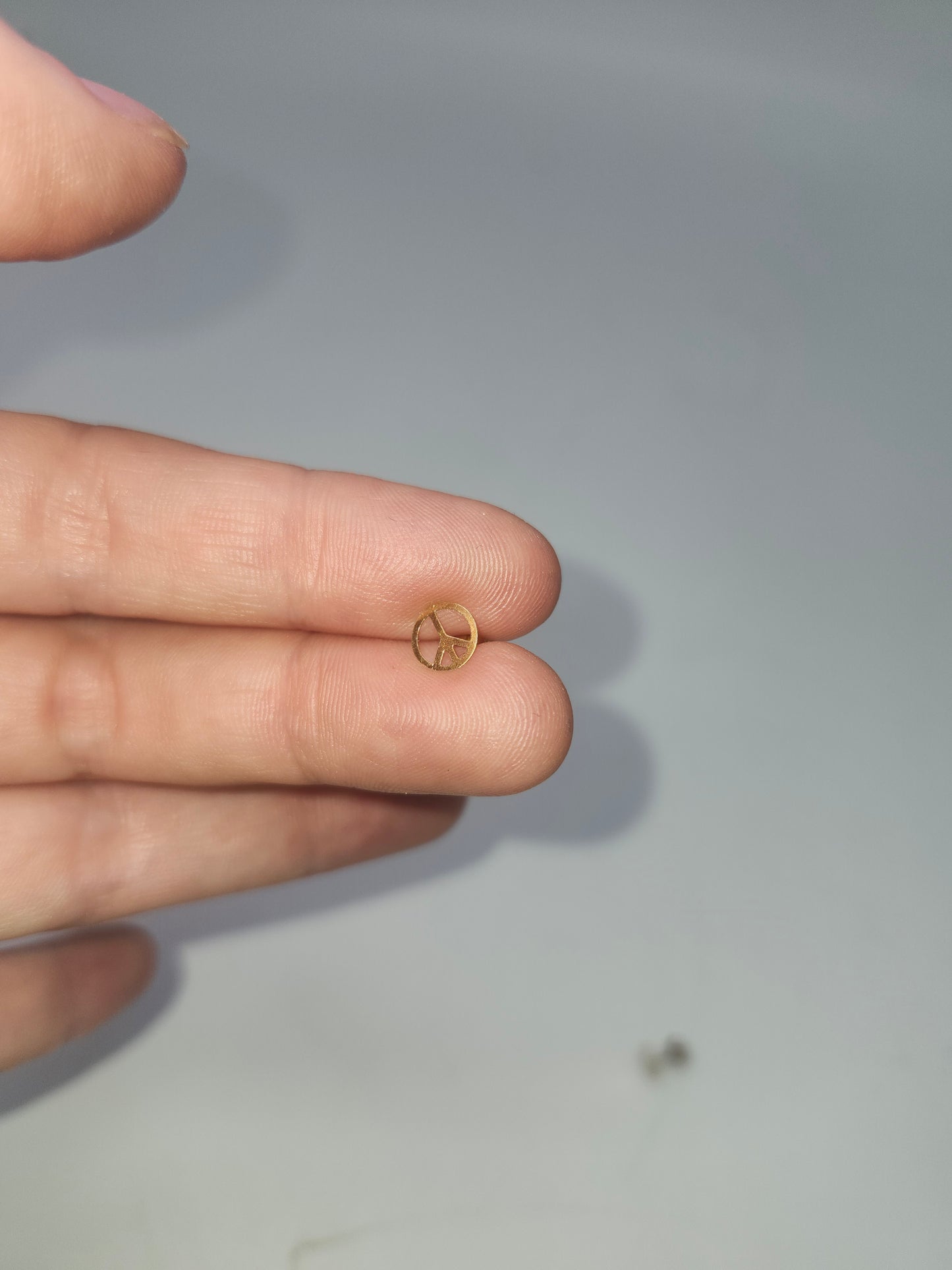 *14K Gold* Peace Sign Stud Earrings