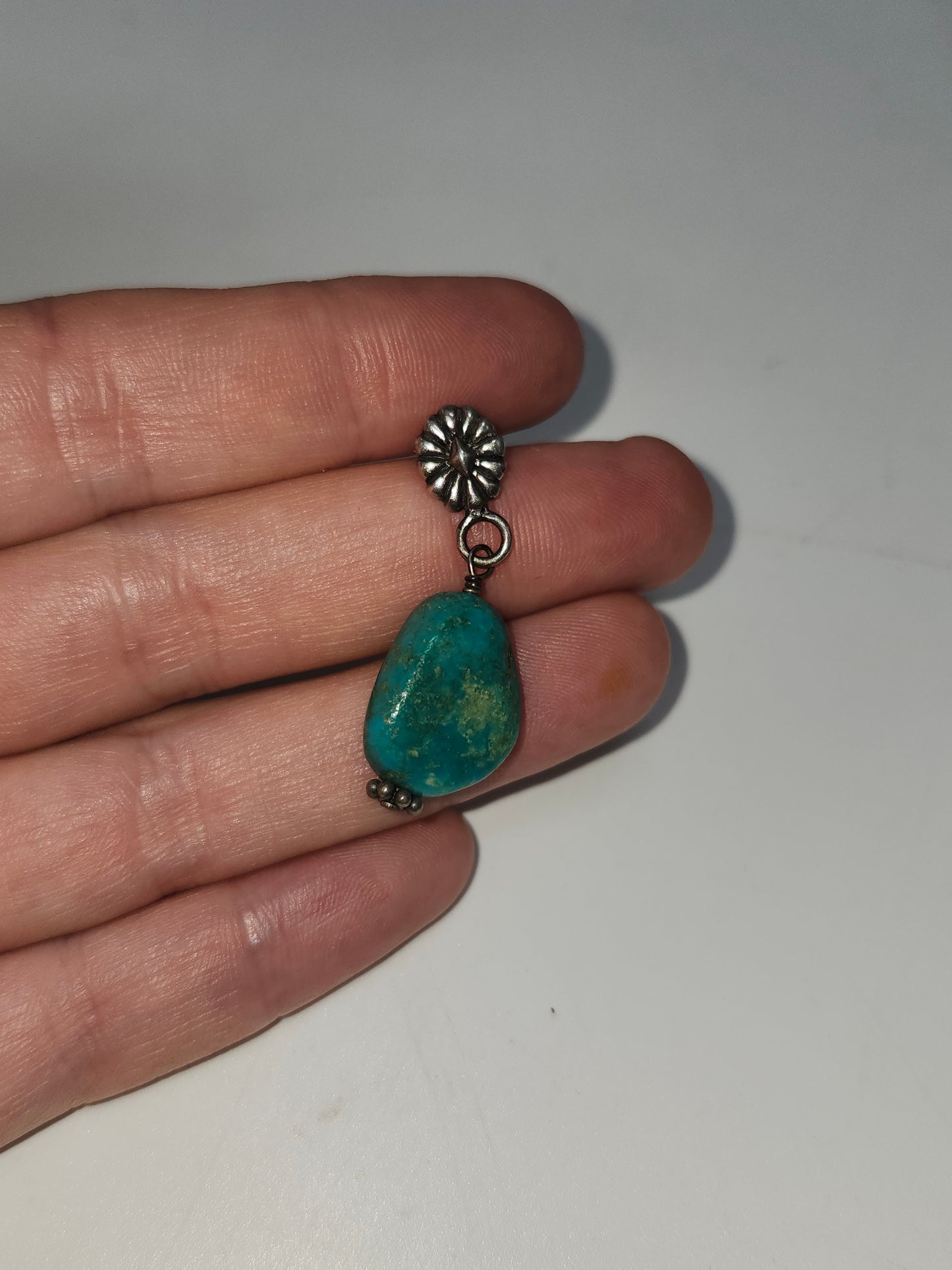 *925 Sterling & Turquoise* Nugget Peyote Bird Earrings