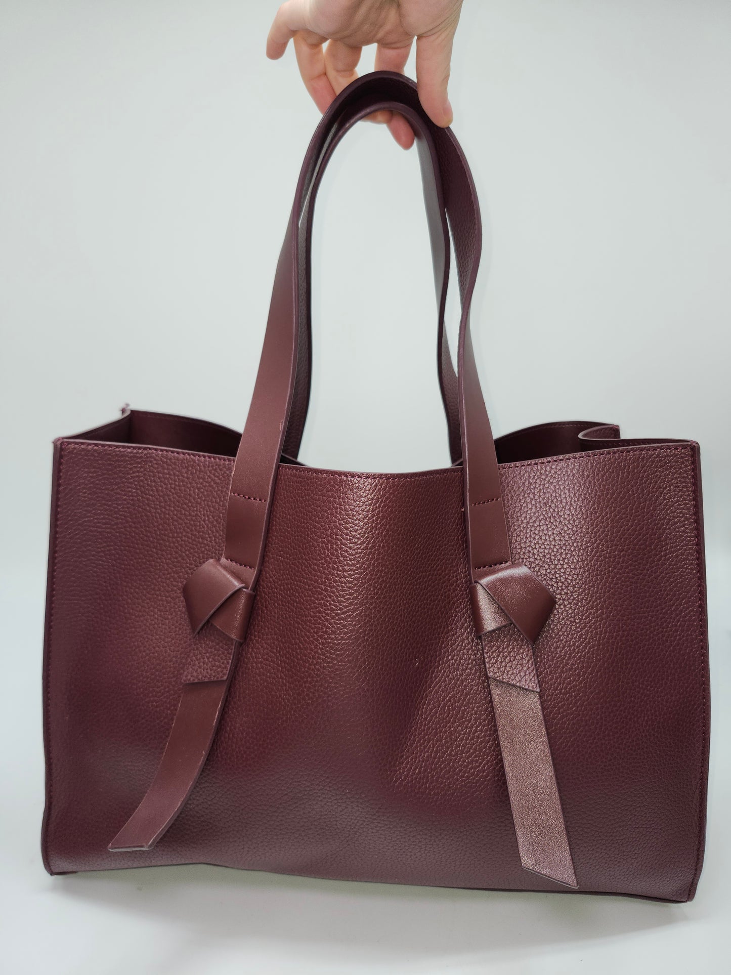 Rachel Zoe Burgundy Faux Leather Carry All Tote Bag