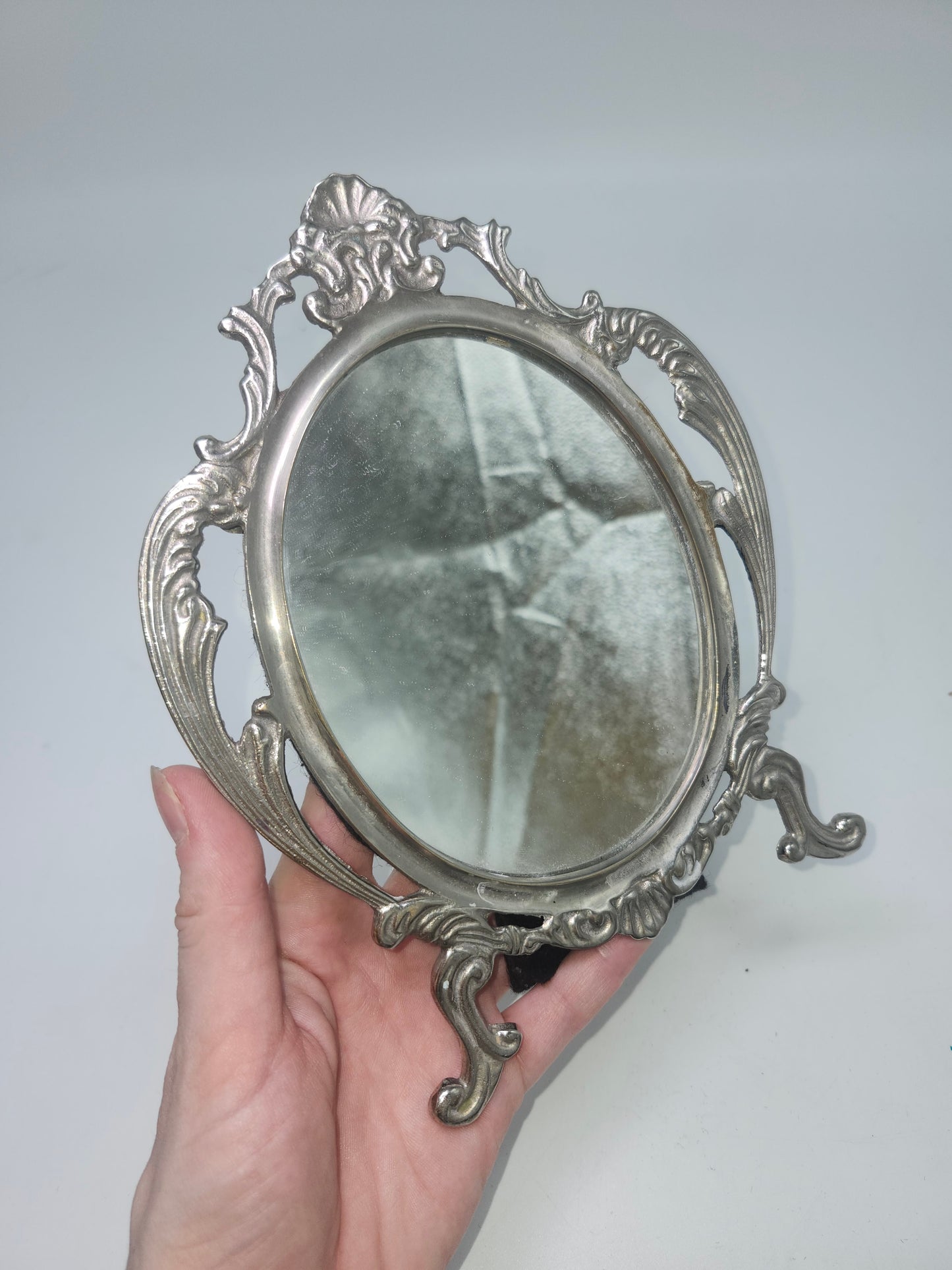 Silverplate Art Nouveau Style Mirror