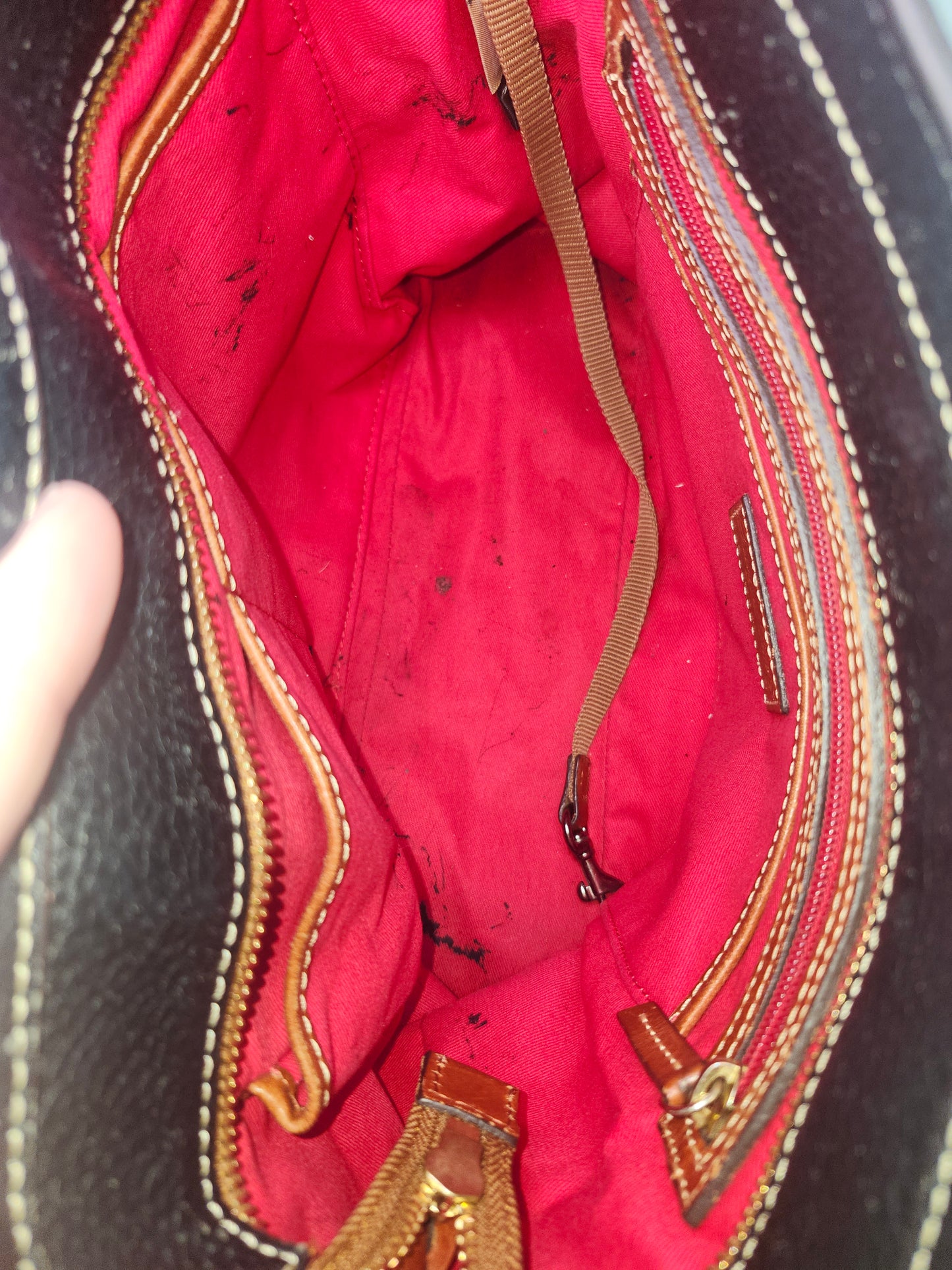 Dooney & Bourke Pebble Grained Two Toned Leather Purse